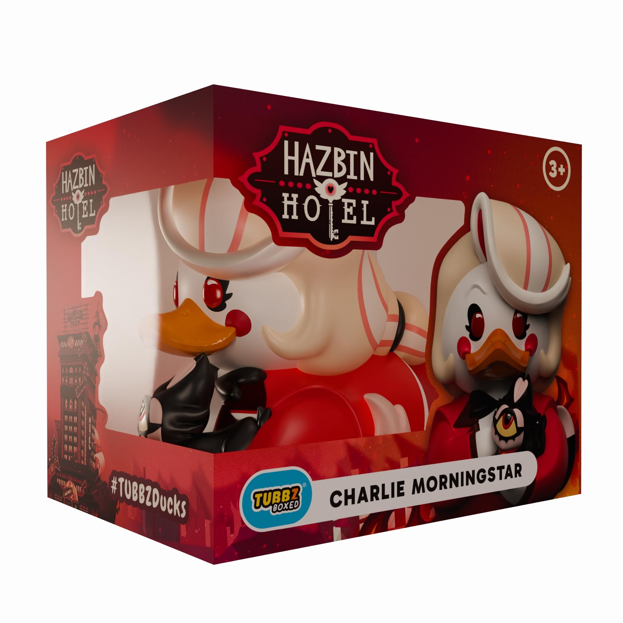 TUBBZ Boxed Edition: Hazbin Hotel - Charlie Morningstar Cosplaying Rubber Duck Vinyl Figure – Official Collectible for Fans of Hellaverse