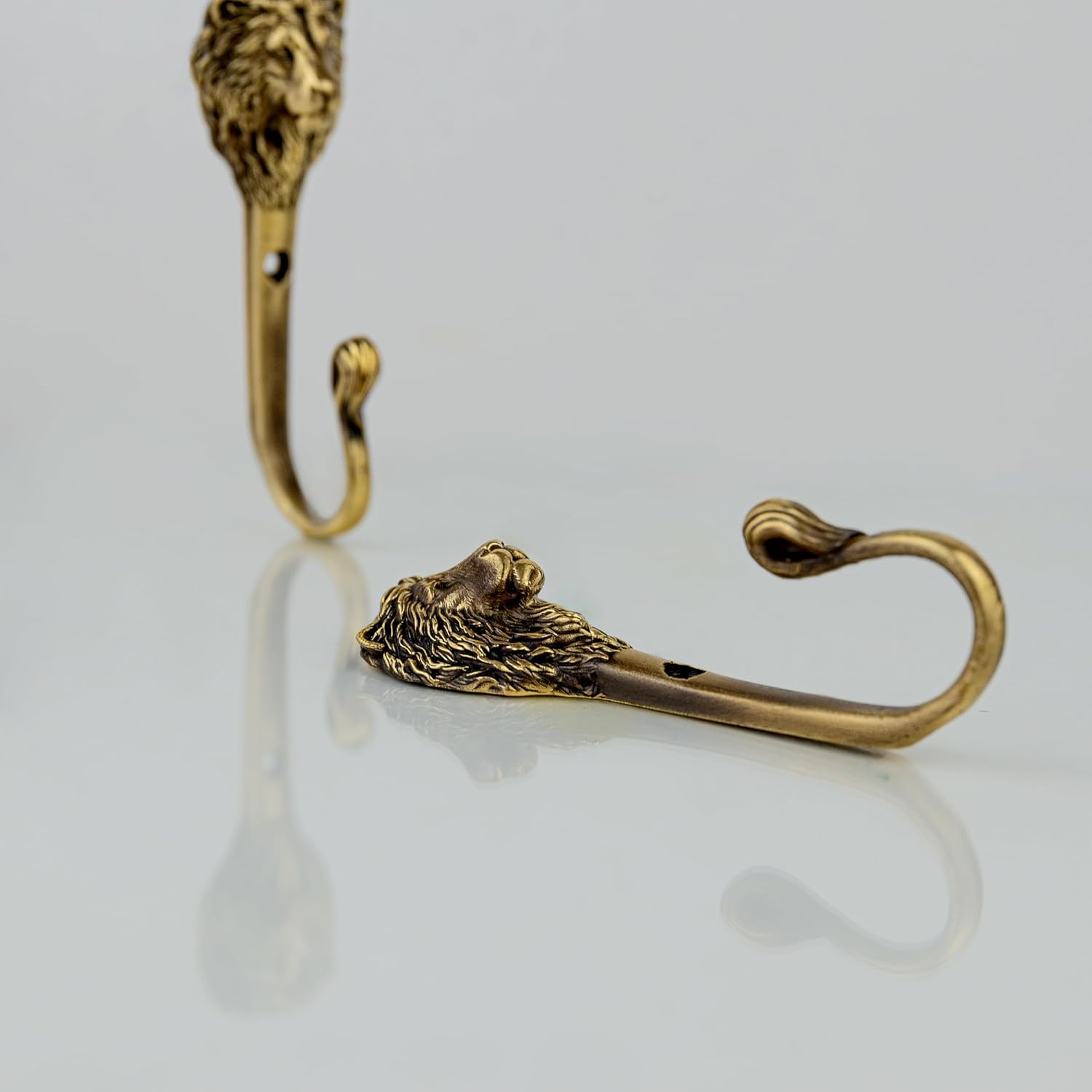 Lion Clothes Hanger Storage. Handmade. for Kitchen Living Room Bathroom Bars Hotels. Rack Hangers for Hanging Coats Towels Keys Hats Purse Backpacks. Unique Design. Vintage. Brass