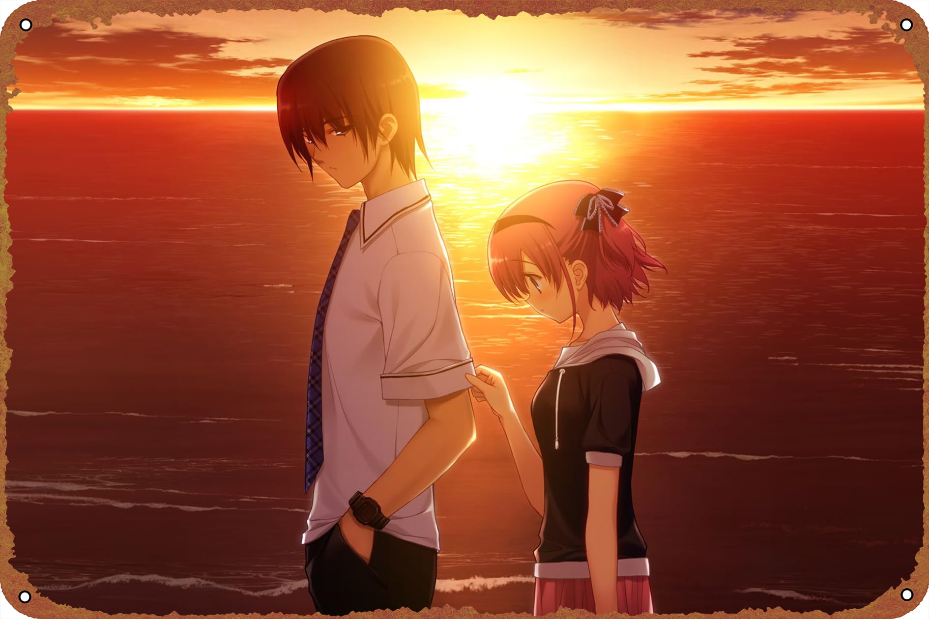 Grisaia No Kajitsu Grisaia Yuuji Kazami Sachi Komine Creative Tin Logo Vintage Poster Bar Cafe Office Restaurant Wall Decoration Home Door Garden Store Club Logo Gift 12 X 8 inches