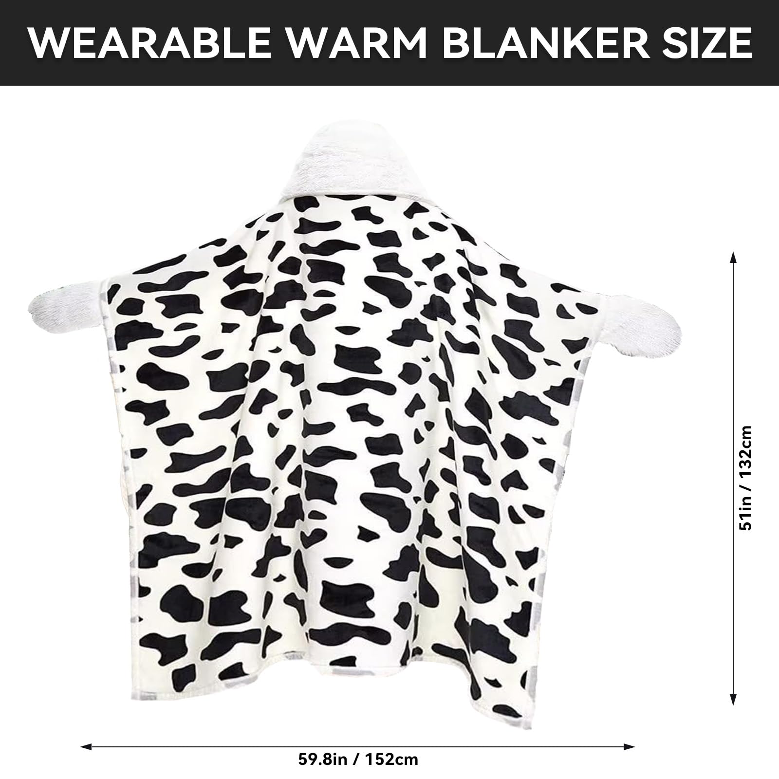 Mucca da latte Coperta portatile Coperta da divano Mucca da latte Regalo Coperta soffice per donne bambini per Natale 152 * 132cm