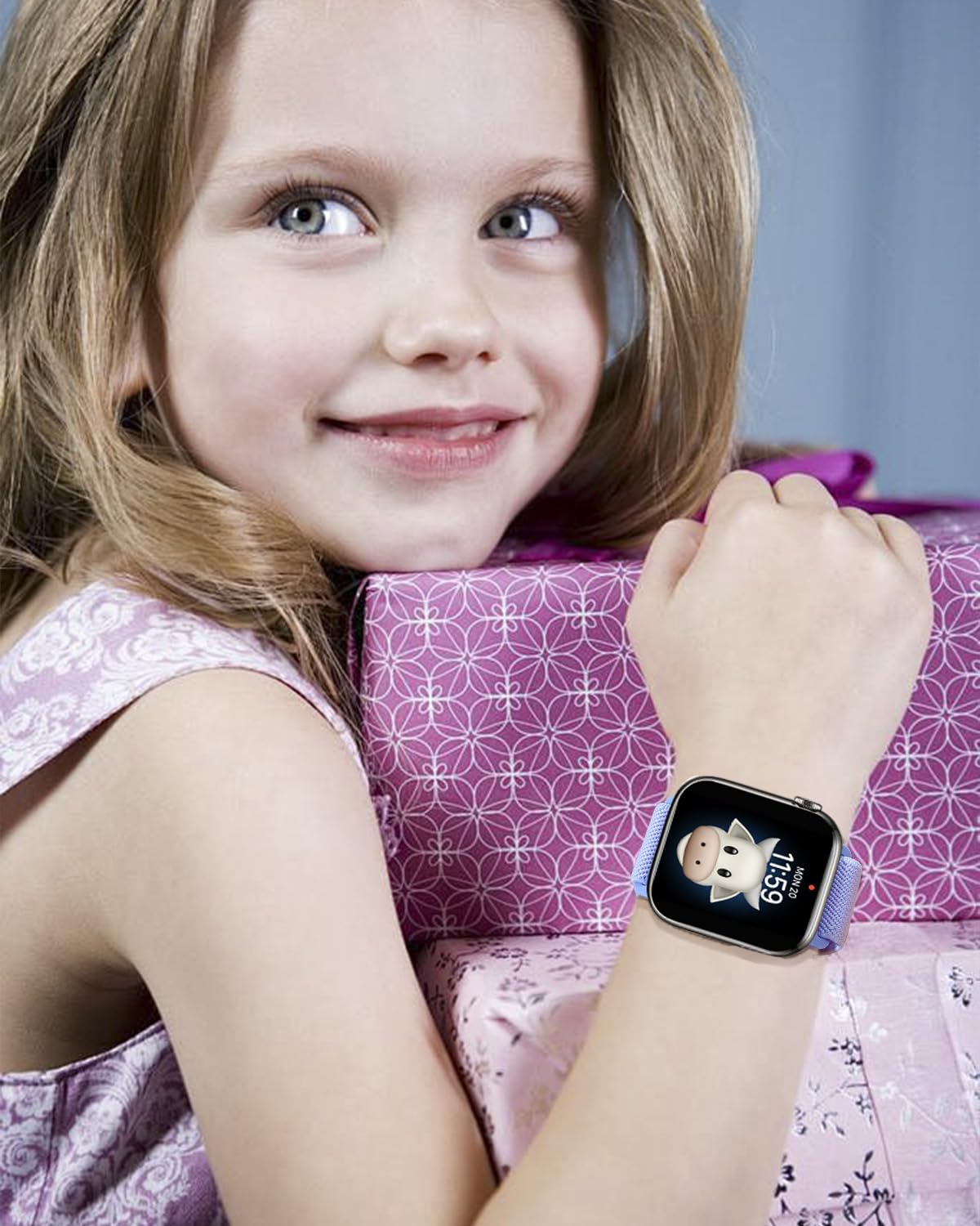 Juego de 2 correas de nailon extensible compatibles con Apple Watch para niños, 38 mm, 40 mm, 41 mm, 42 mm, 44 mm, 45 mm, 46 mm con hebilla fácil de poner
