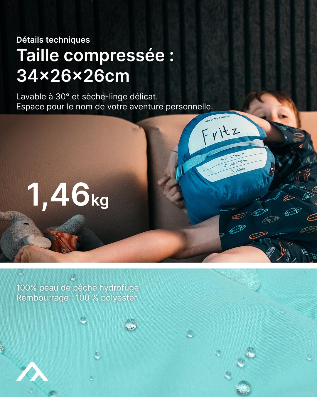 qeedo Buddy Junior Sac de Couchage Enfant, Comfort Control, Best Shape, Soft Touch