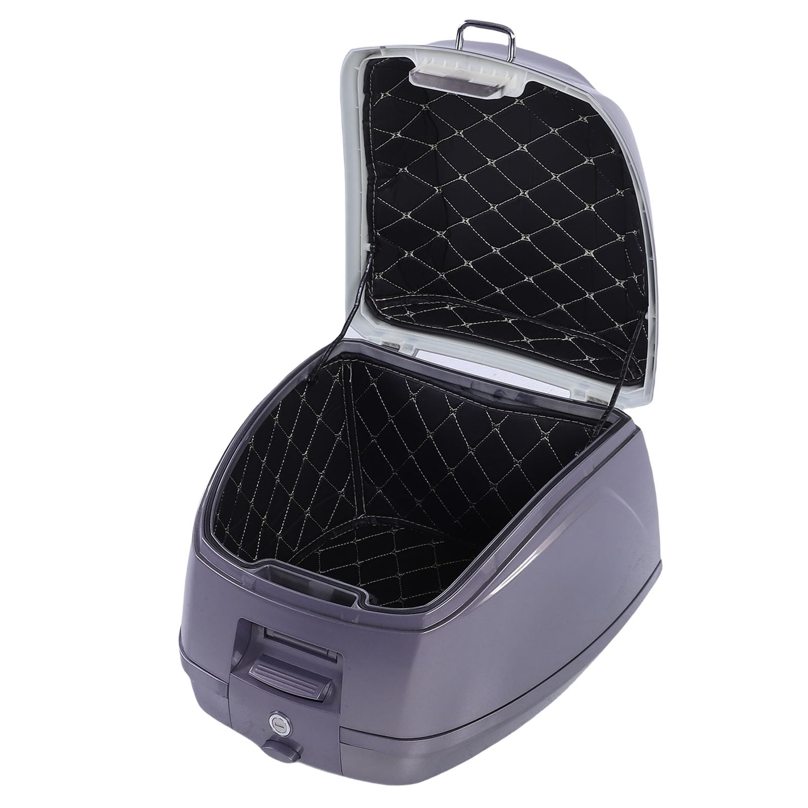 POENVFPO Top Case de Moto, Boîte de Rangement Arrière Verrouillable à Dégagement Rapide de 32 L en ABS pour Outils de Bagages de Casque, pour Motos et Scooters électriques (Brown)