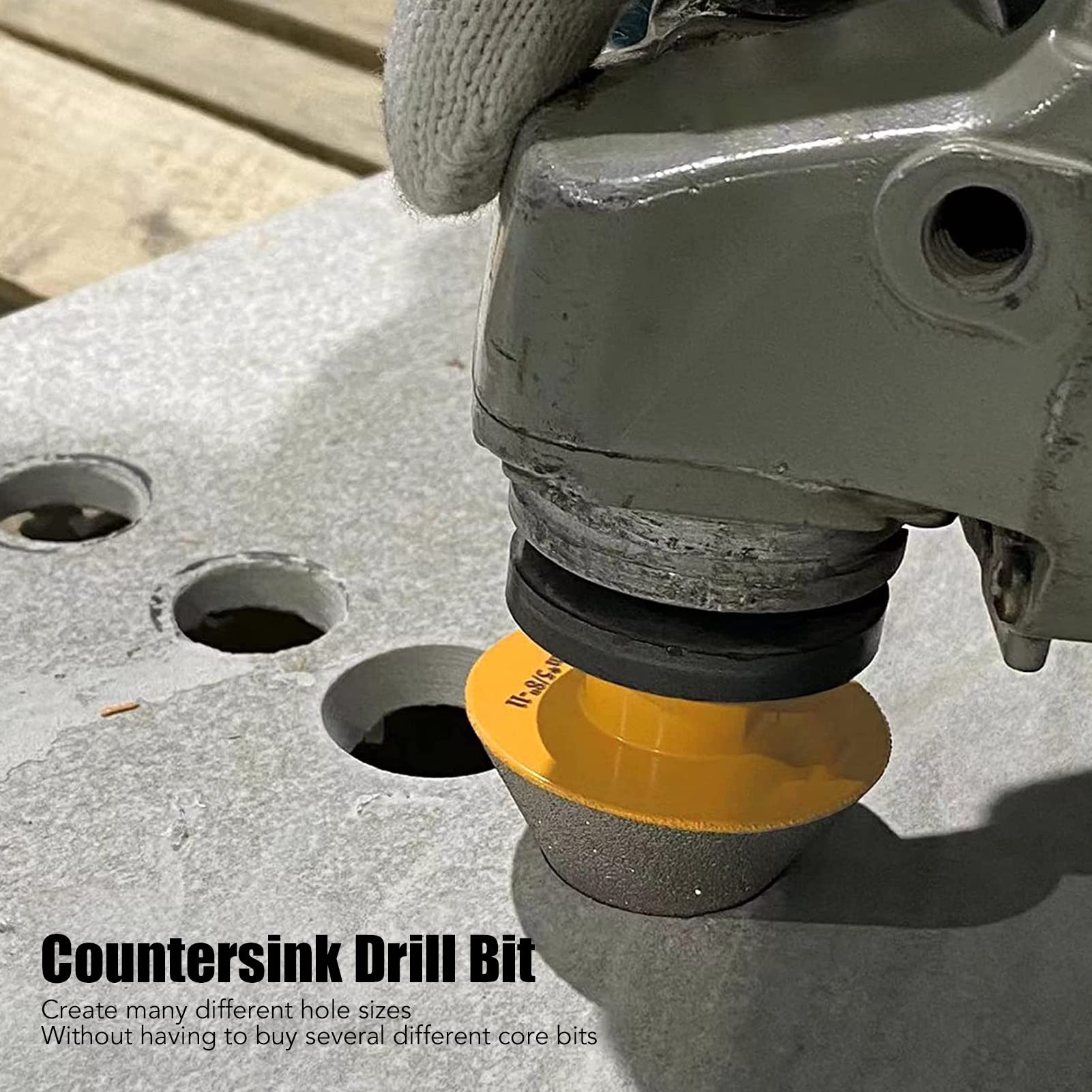 Punta per smusso per smussatura Punta per smusso per smussatura Svasatura Fresatura Granito Fori esistenti Ingrandimento Punta per alesatura in vetro per piastrelle per pavimenti in ceramica (50 mm)