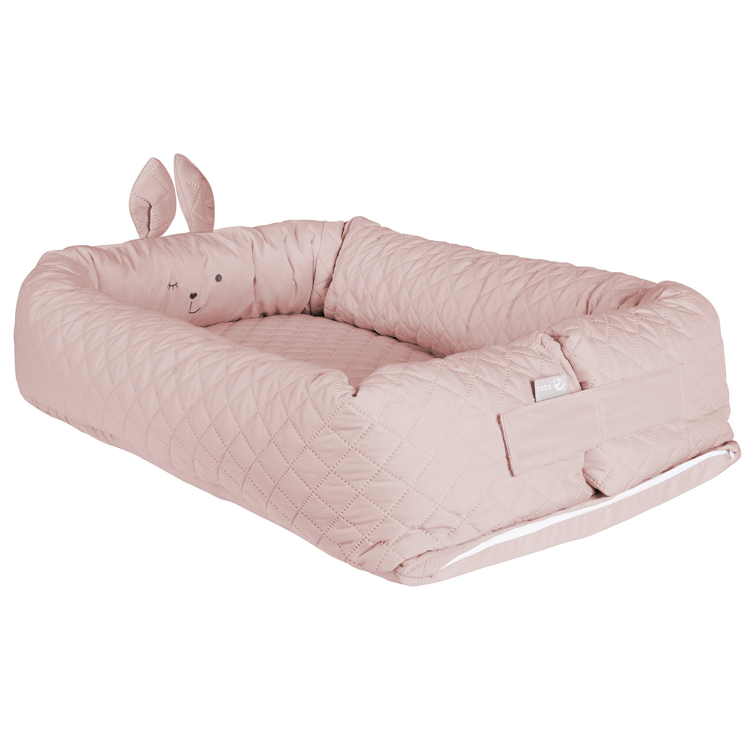 roba Babylounge "roba Style" Avec Motif Tête Du Lapin - Réducteur Utilisable Aussi Pour Changer La Couche Ou Comme Berceau De Voyage - Rose