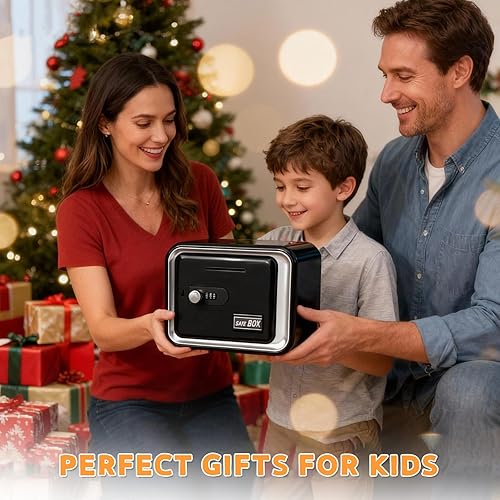 Lefree Alcancía para niños con bloqueo de contraseña, mini caja de seguridad para adultos de 8 a 12 años, juguete de banco de monedas para niños,