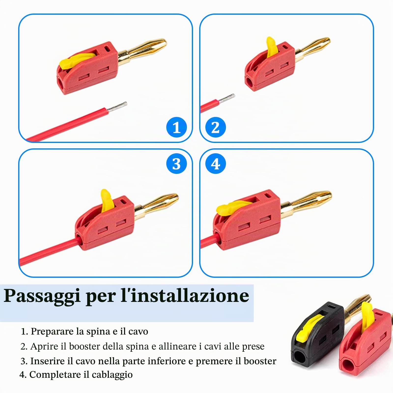 Connettore a banana 4 mm 32 A 10 pezzi spina a banana convertitore per cavi