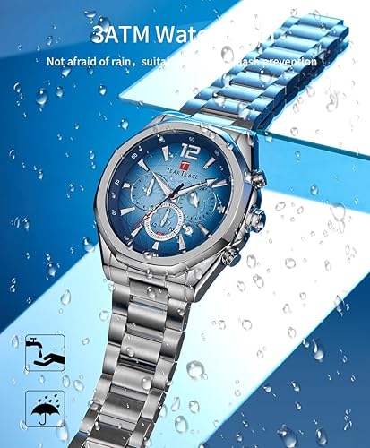 Miniatura 4 de Rectangle Mens Watches Luminous Waterproof Luxury Dress Men's Wrist Watches Chronograph Analog Square Watch for Men with Silicon Strap