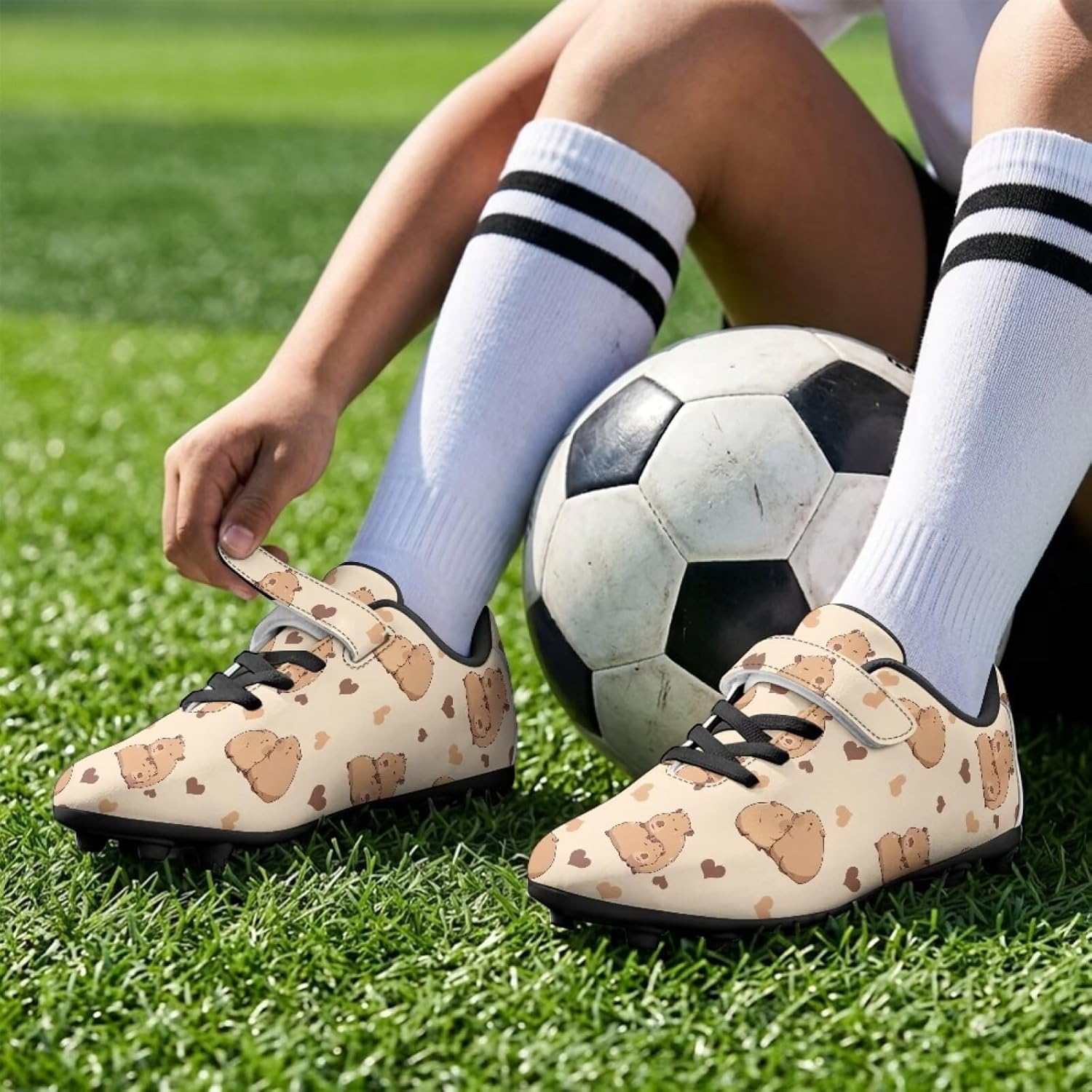 Boys Girls Soccer Cleats Youth Training Football Cleats Firm Groud Kids Soccer Shoes for Little/Big Kid