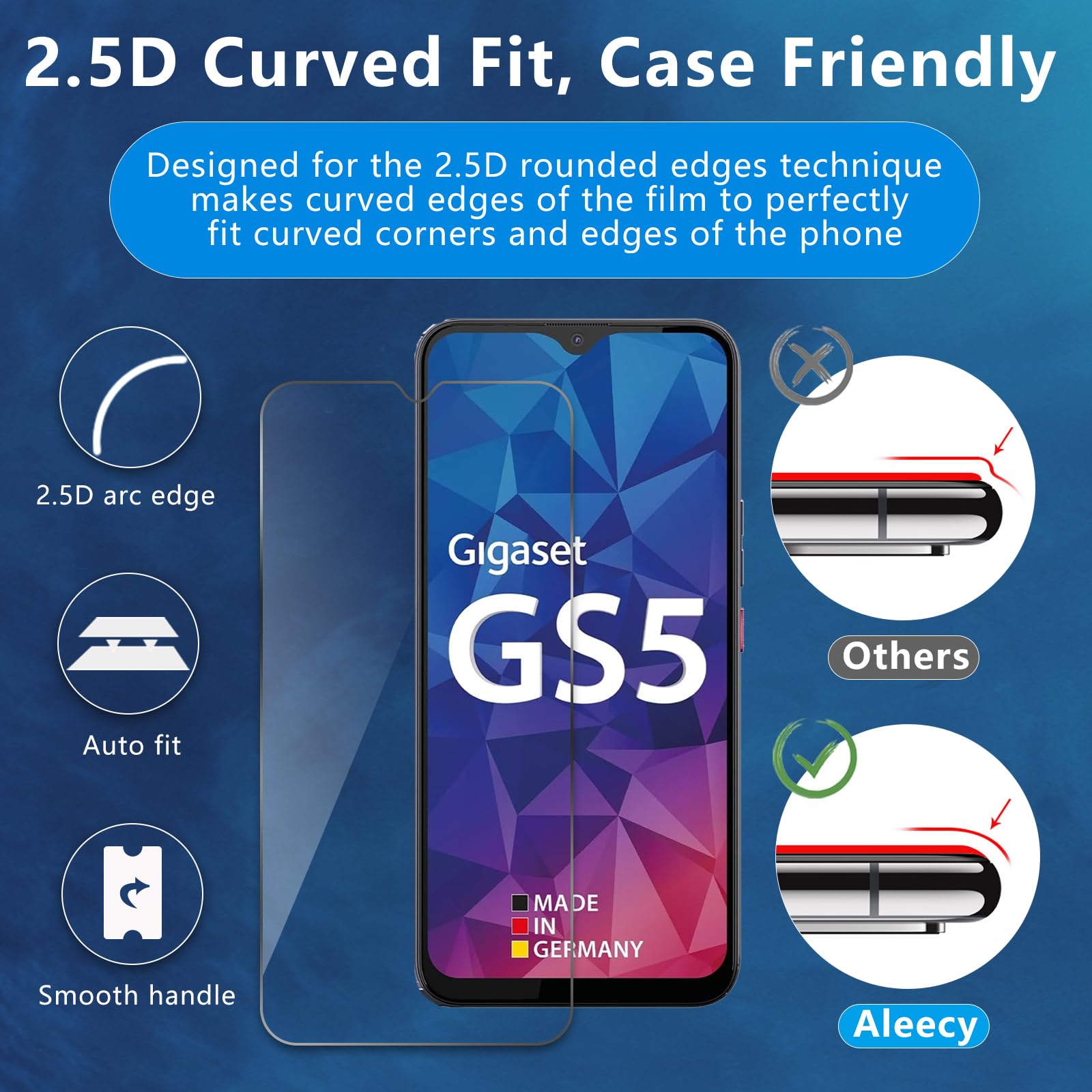 Pellicola Vetro per Gigaset GS5 Lite Pellicola Protettiva Vetro