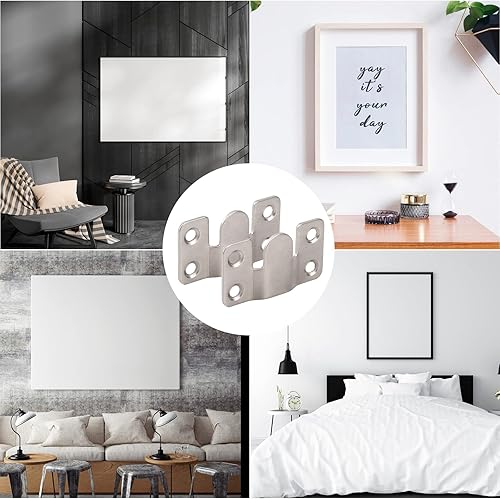 Miniatura 7 de 4 pares de ganchos entrelazados para colgar fotos, acero inoxidable, resistente, para marco de fotos, gancho grande para colgar fotos, hebilla para