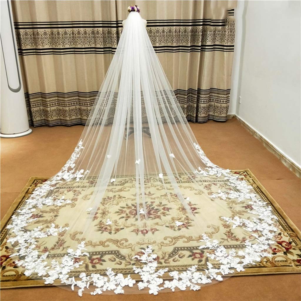 Velo de novia de 500cm JFDBGU para evitar horquillas con peine seguro