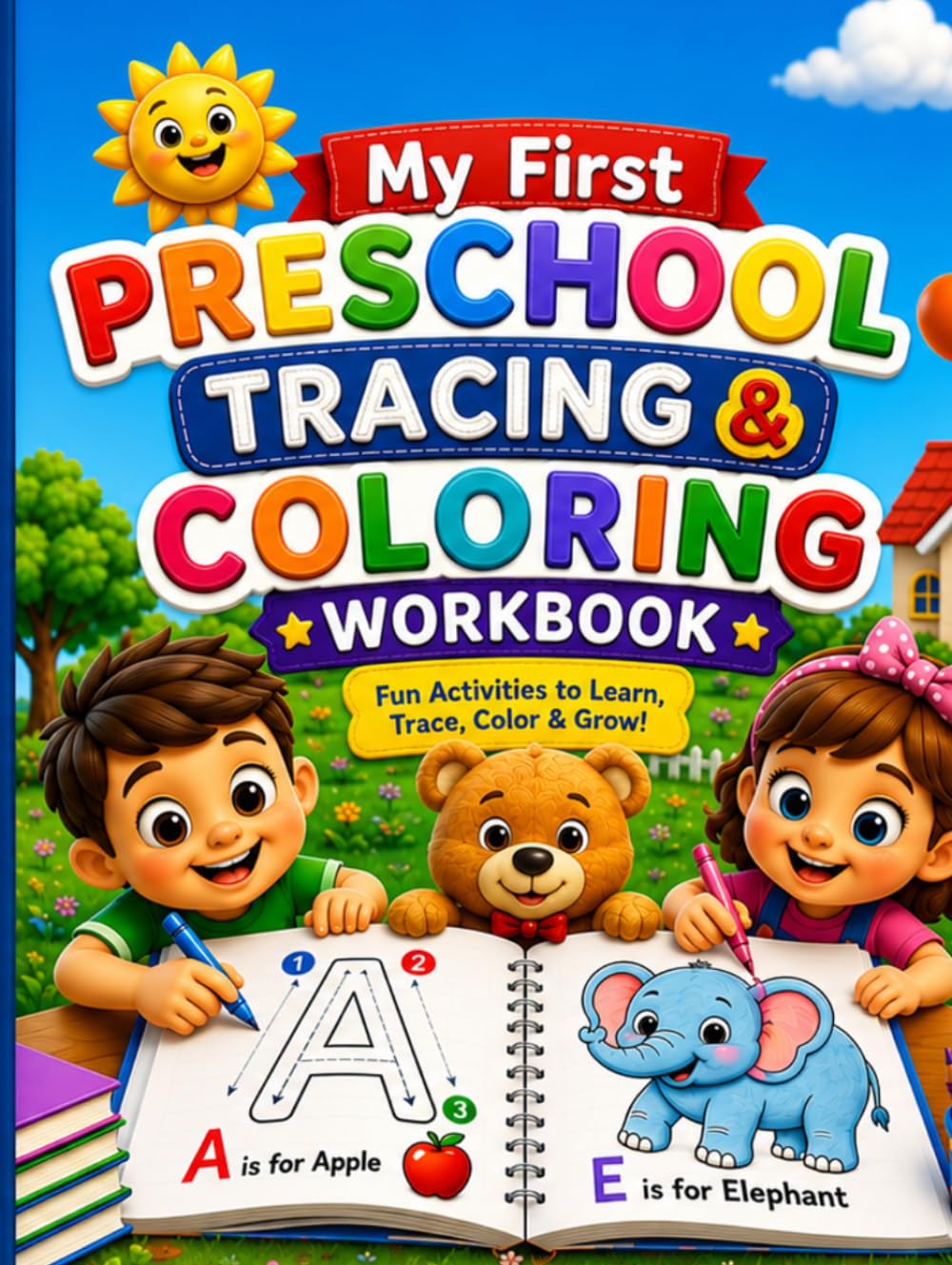 My First Preschool Tracing & Coloring Workbook: Learn ABC Letters with Tracing, Coloring, Phonics Words, Vocabulary, and Fun Preschool Activities for Toddlers & Kindergarten
