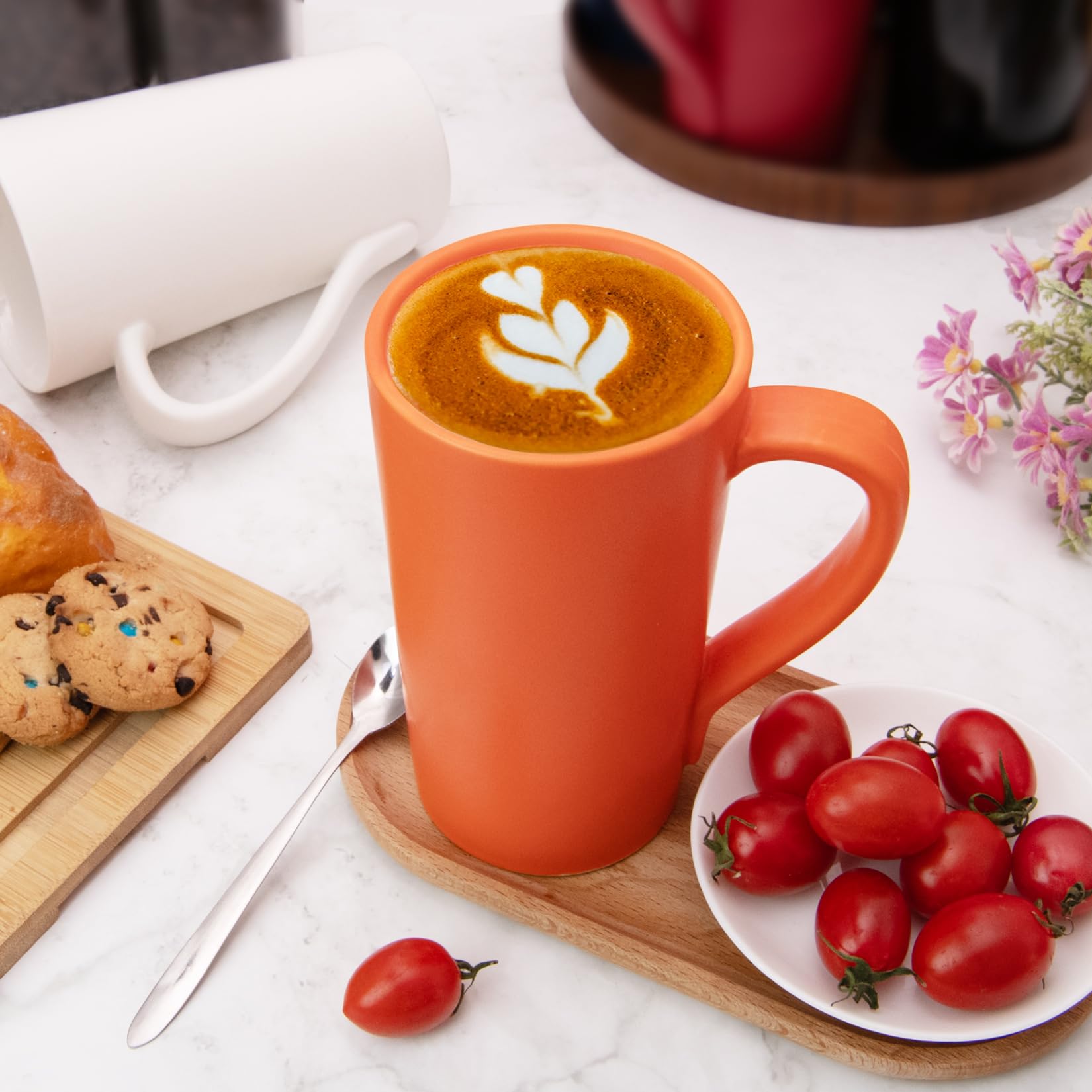 Tazas de café de 20 onzas, tazas de café de cerámica, taza de té grande con asa, taza de té con leche para oficina y hogar, regalos novedosos para mujeres y hombres