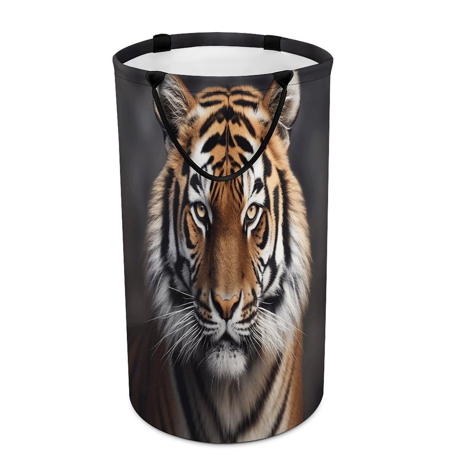 Tiger Laundry Basket Large Foldable Laundry Hamper with Handles Freestanding Collapsible Clothes Basket Waterproof Portable Dirty Clothes Hamper for Bathroom 86L