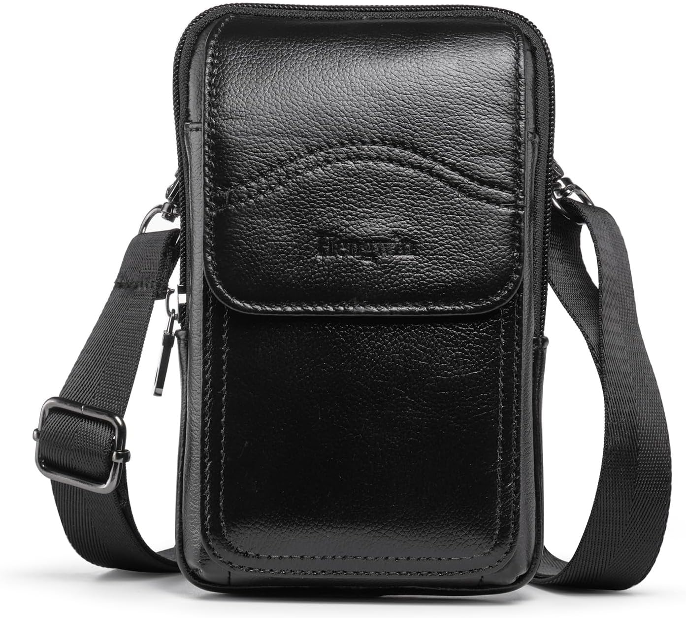 Étui Pour Téléphone à Clapet - Avec Clip Ceinture - Motif Crâne - Noir - Universel