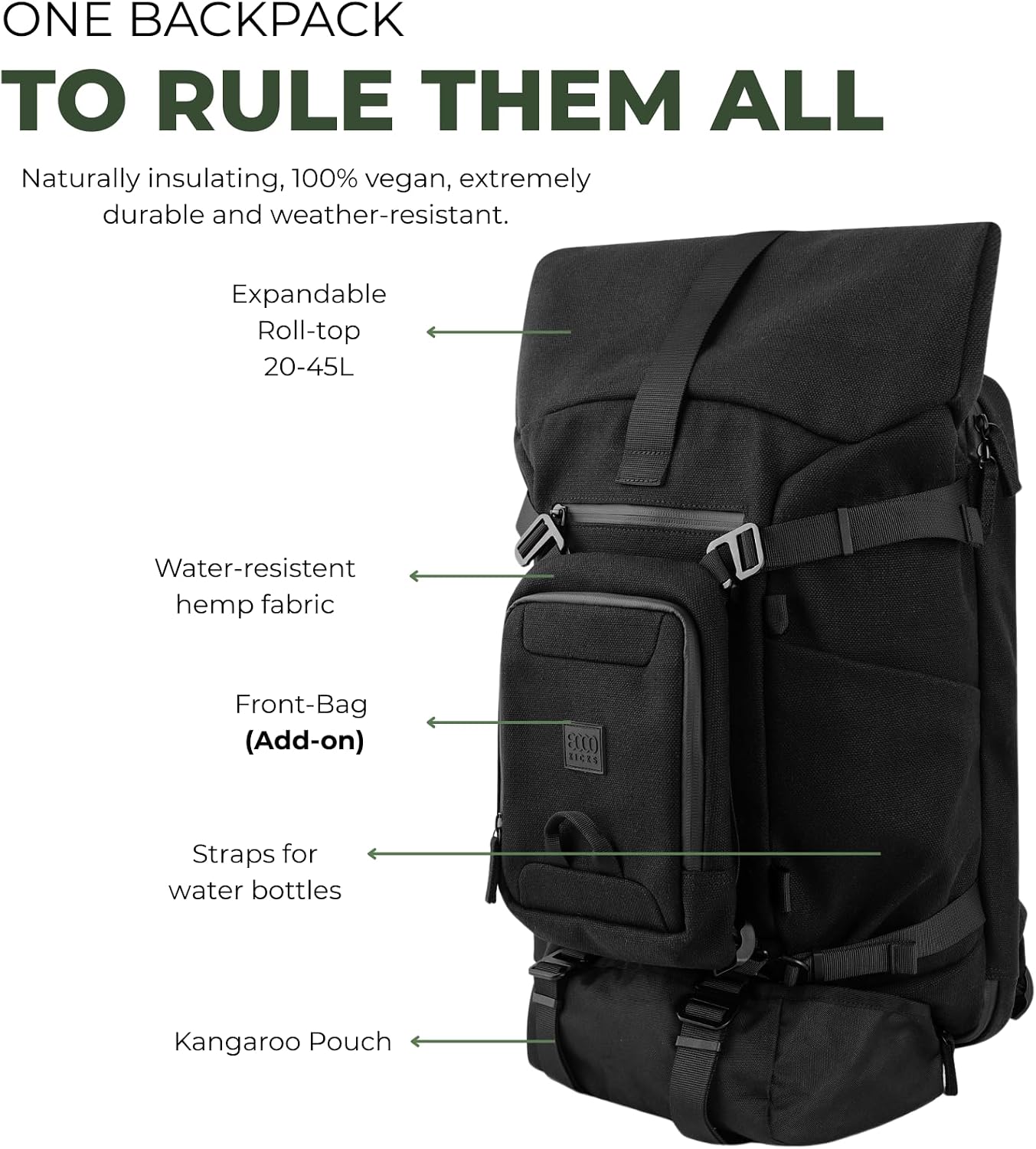 Black Nomad Expandable Backpack