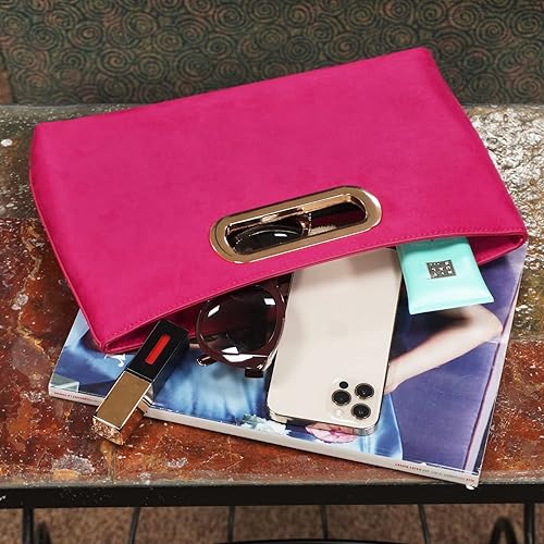 Miniatura 3 de Embrague de gamuza sintética con asa superior