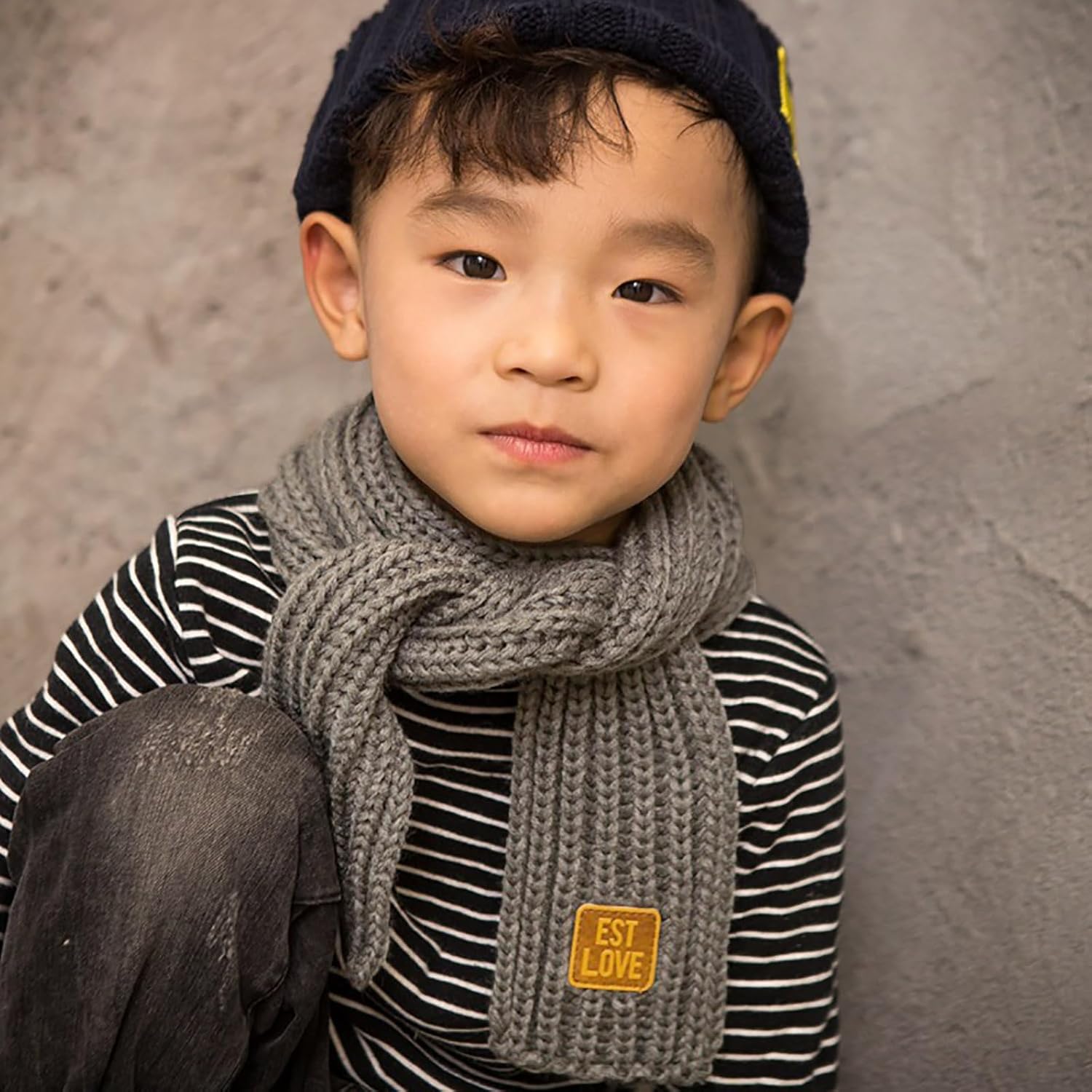 Kids Knit Scarf Winter Fashion Solid Color Toddler Baby Scarves Wrap Neck Warmer - Image 5