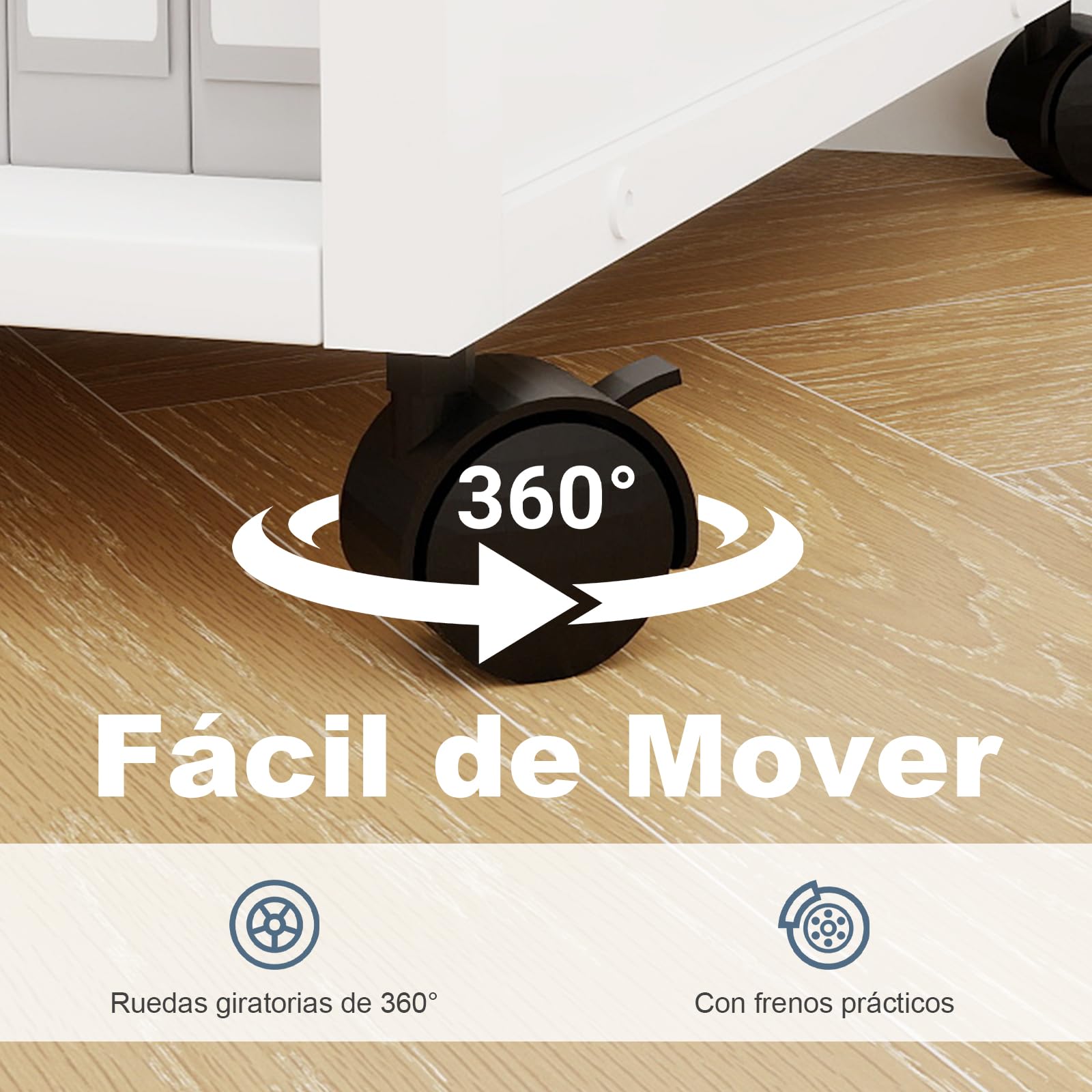 PUNCIA Mueble para Impresora con Ruedas Soporte Rodante de Almacenamiento | Mesa Auxiliar con Cajón y Estantes Abiertos Estantería para discos Carrito Organizador para Oficina y Hogar Blanco