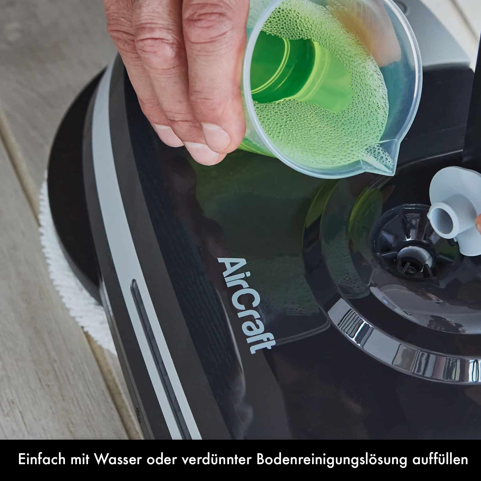Aircraft PowerGlide | Kabelloser Hartbodenreiniger und -Polierer | Inkl. 8 Reinigungs- und Polierpads aus Mikrofaser | Ideal für Holz-, Fliesen- und Laminatböden