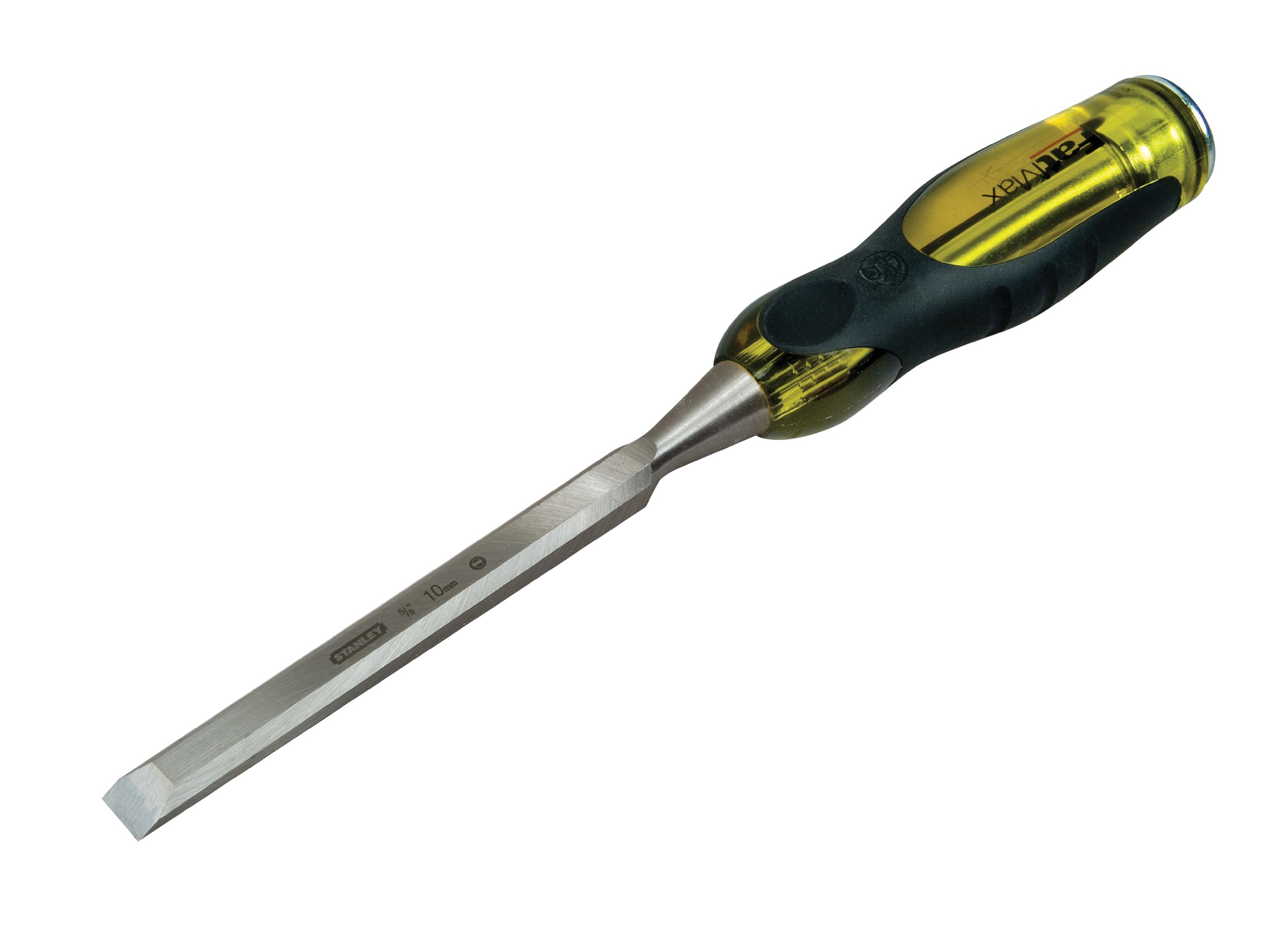 STANLEY 8mm Thru Tang Chisel with Bevel Edge and Strike Cap, 0-16-252, Yellow, 8 mm