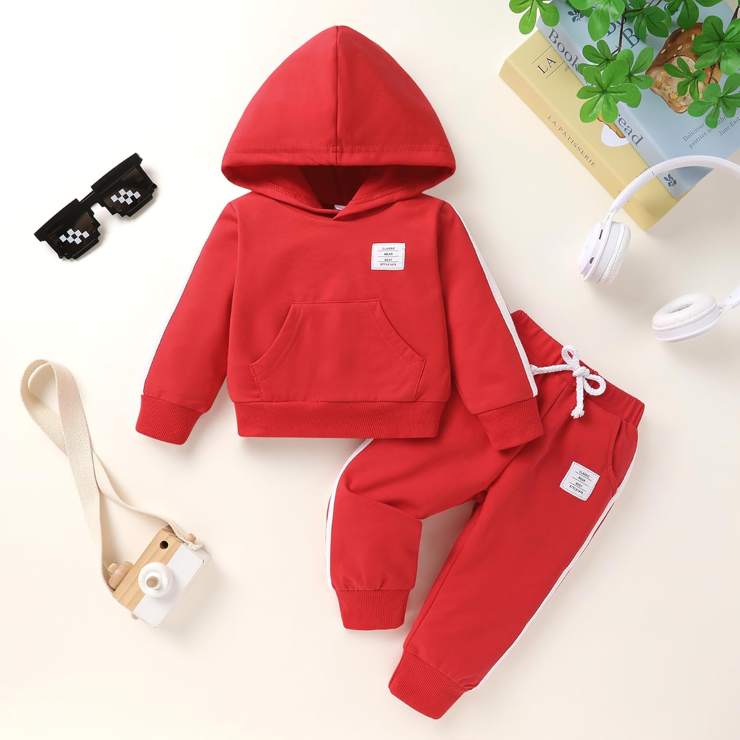 YOUNGER TREE Toddler Baby Clothes Girl Boy Fall Winter Outfits Long Sleeve Hoodie Top and Long Sweatpants Set Sweatsuit - Image 2