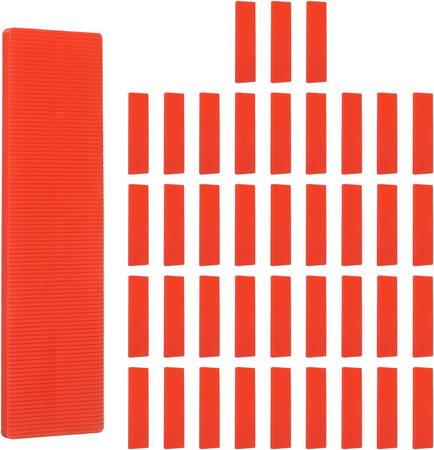 uxcell 60 PCS Plastic Flat Shims, 5/32 Inch Structural Tile Plastic Shims for Leveling, Glazing Blocks for Home Improvement Level, Door Toilet Shim, Frame Spacers, Red