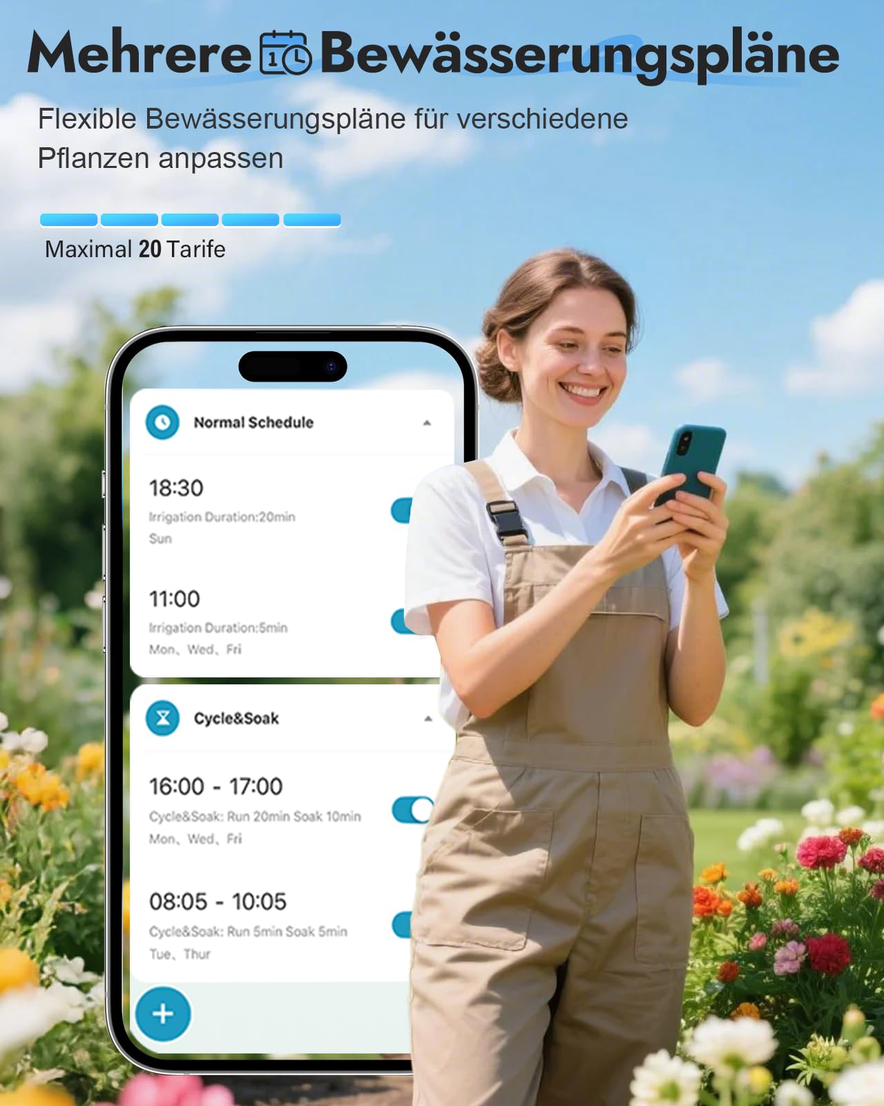 Insoma Timer WiFi con ingresso in ottone, timer dell'acqua WiFi per giardino, controllo tramite app e comando vocale, controlli intelligenti per l'irrigazione del prato, compatibile con Alexa e Google