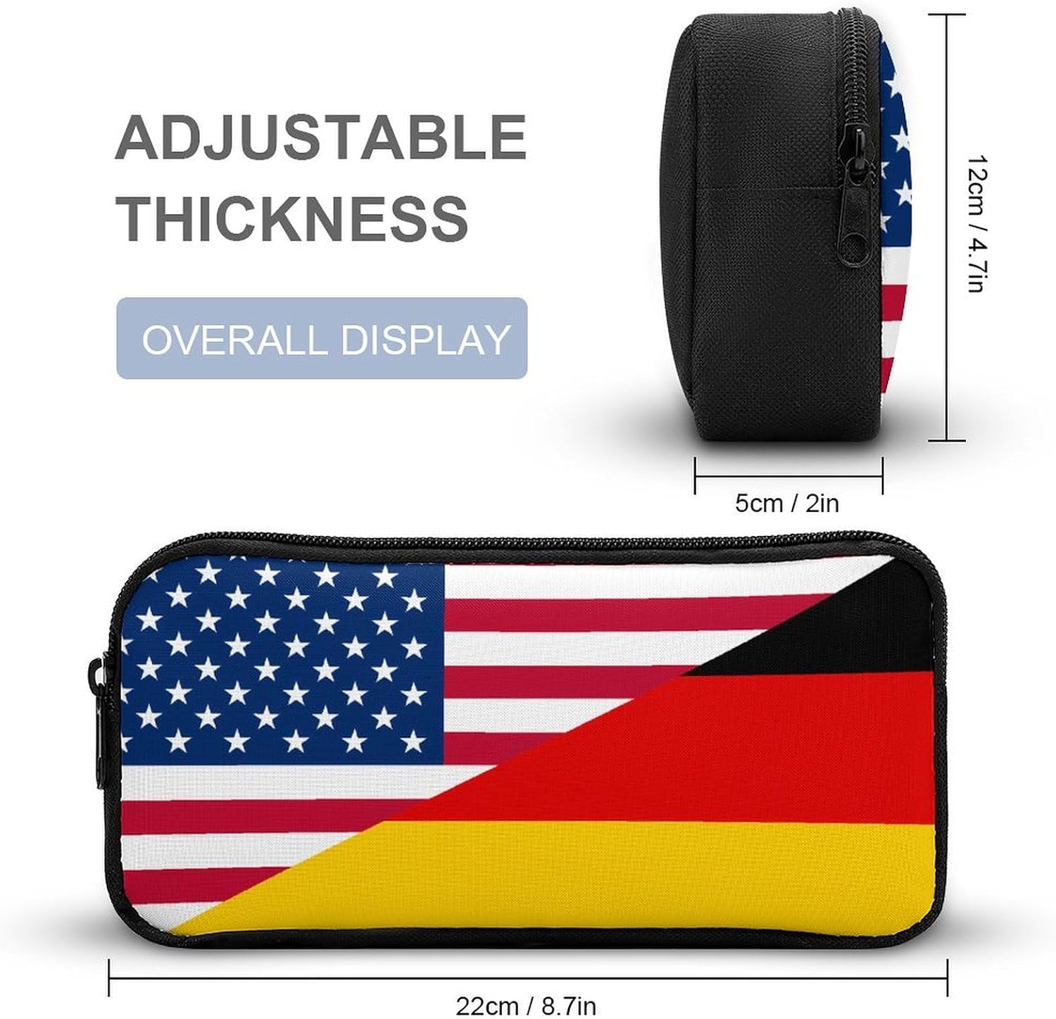 Flag of USA And Germany Travel Cosmetic Bag Makeup Bag image 2