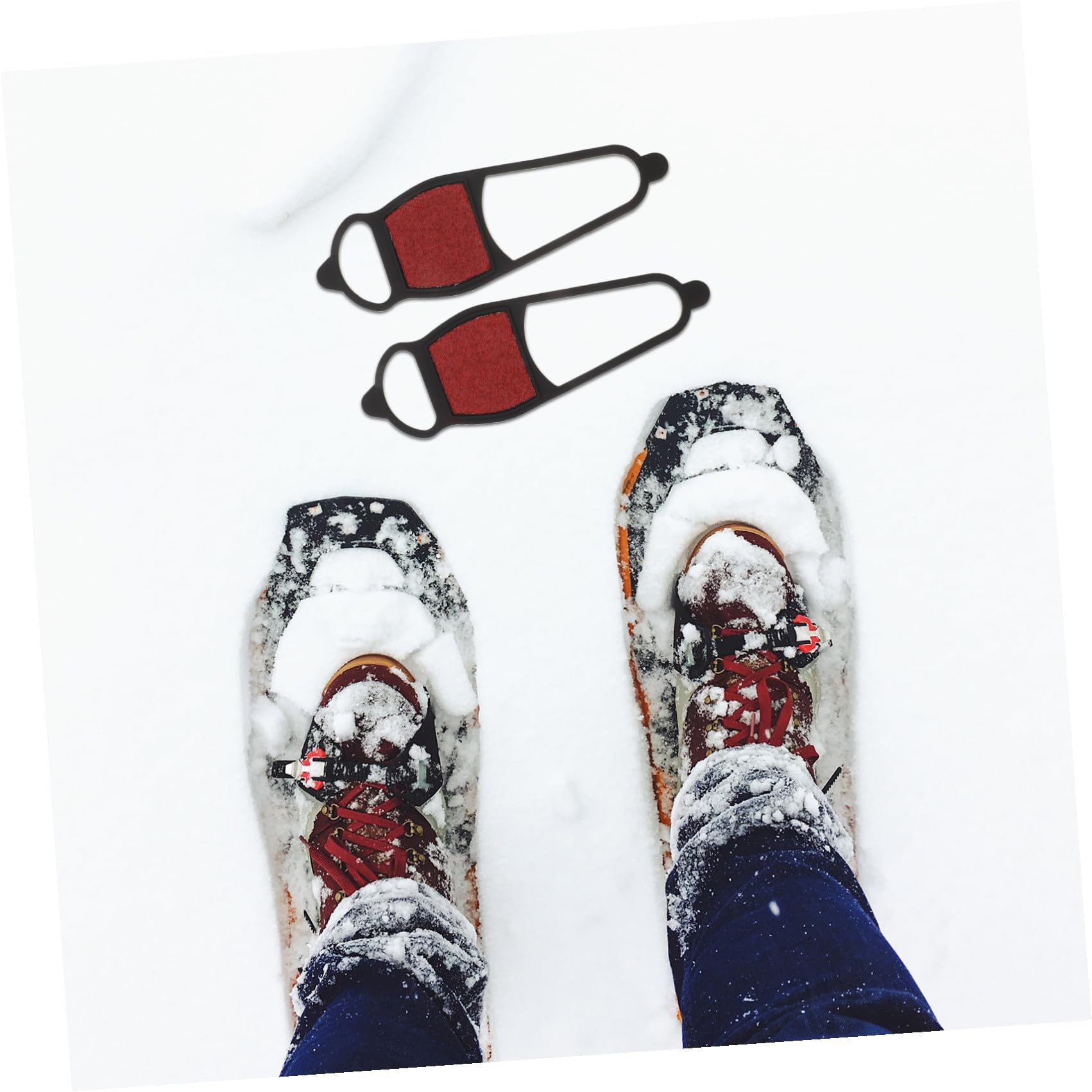 Garneck Crampons Antidérapants à pour Chaussures Revêtement de Semelle Rugueux Protection Extérieure pour Glace Neige et Randonnée Lot
