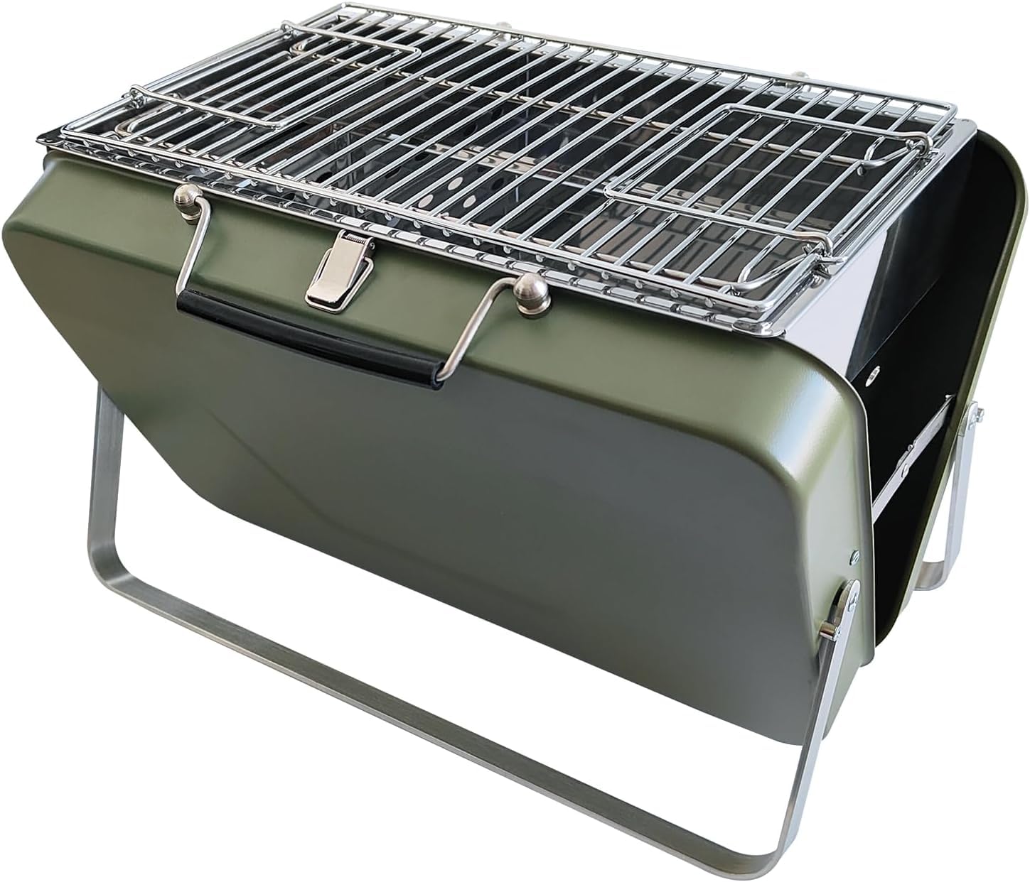 Radiraga Portable Charcoal Grill - 11.8" Small Tabletop Charcoal Grill, Stainless Steel BBQ Barbecue Grill for Outdoor Cooking, Grilling, Camping, Picnics - Foldable, Lightweight & Compact (Green) (B0D25VMMRZ) Amazon Price History, Amazon Price Tracker