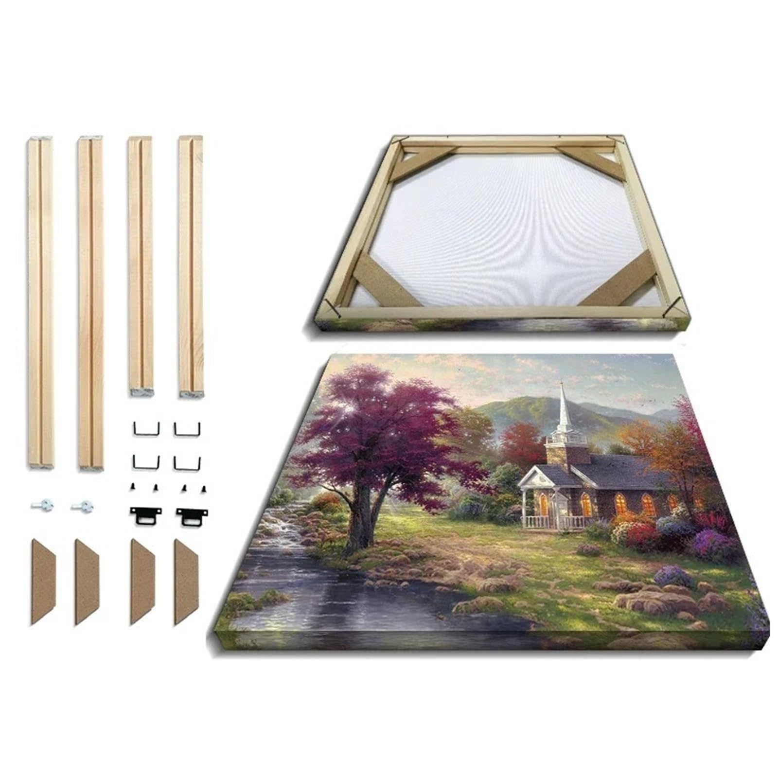 MDSIOKHJ Canvas Stretcher Bars Solid Wood Frame, Photo, Diamond Painting, Canvas, DIY, Log Sycamore 30X40, 40x50, 50x50,40X60,50x60,60x60(35x55cm)