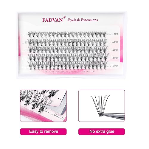 Miniatura 4 de Racimos de pestañas de 10203040, racimos de pestañas de injerto de raíces C, rizo C de 81012140.630 in, longitud mixta, pestañas individuales,