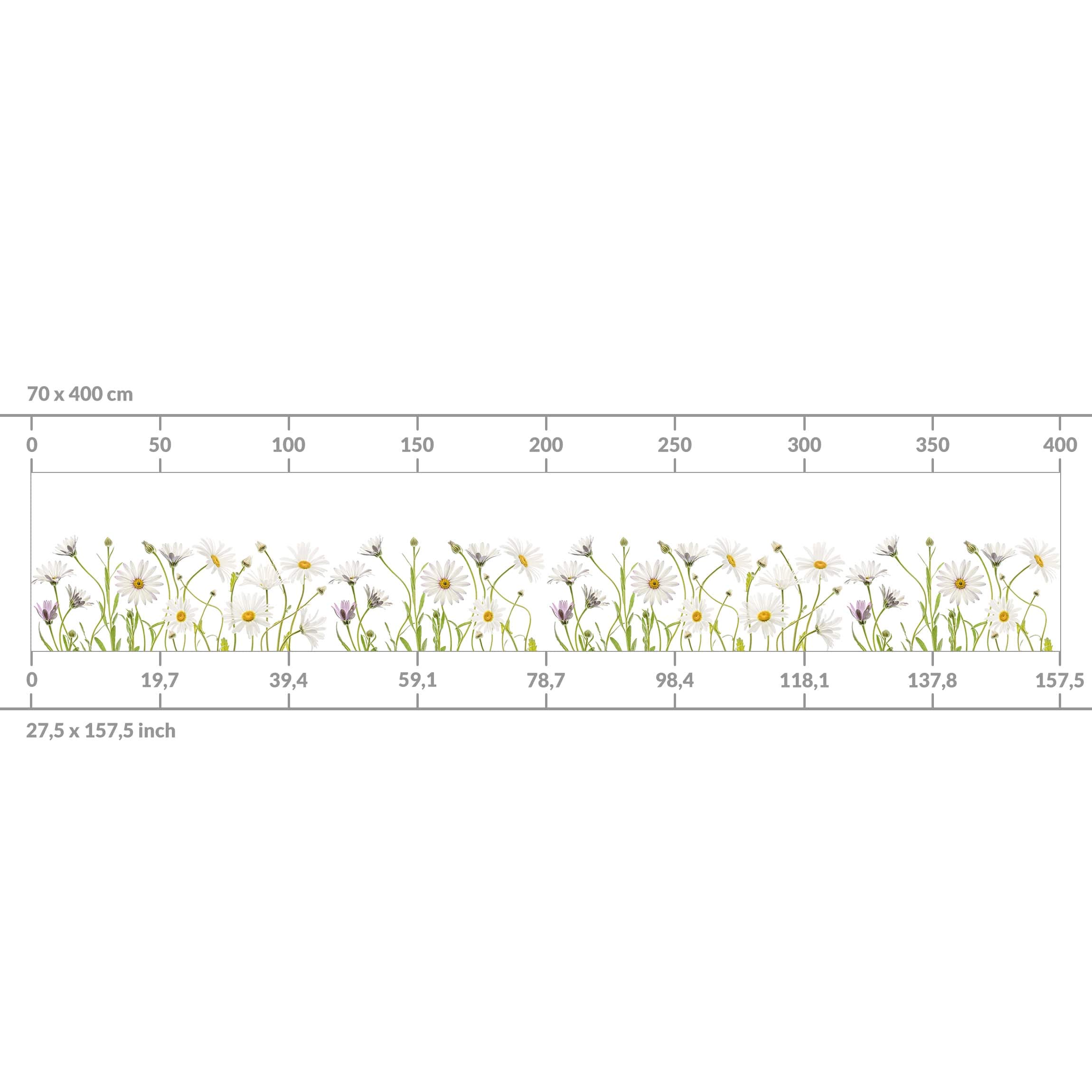 Bilderwelten Küchenrückwand Folie Glänzend 70x150 cm Leichter Gänseblümchen Mix Spritzschutz Fliesenspiegel Küche-Rückwand Motiv Klebefolie