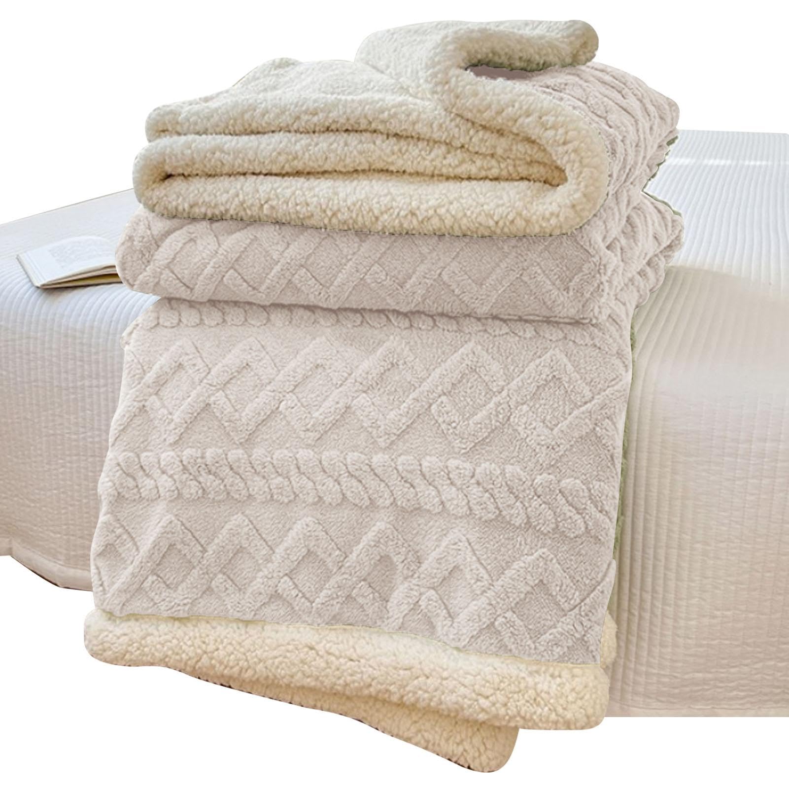 Couverture pelucheuse de qualité premium en imitation cachemire épais