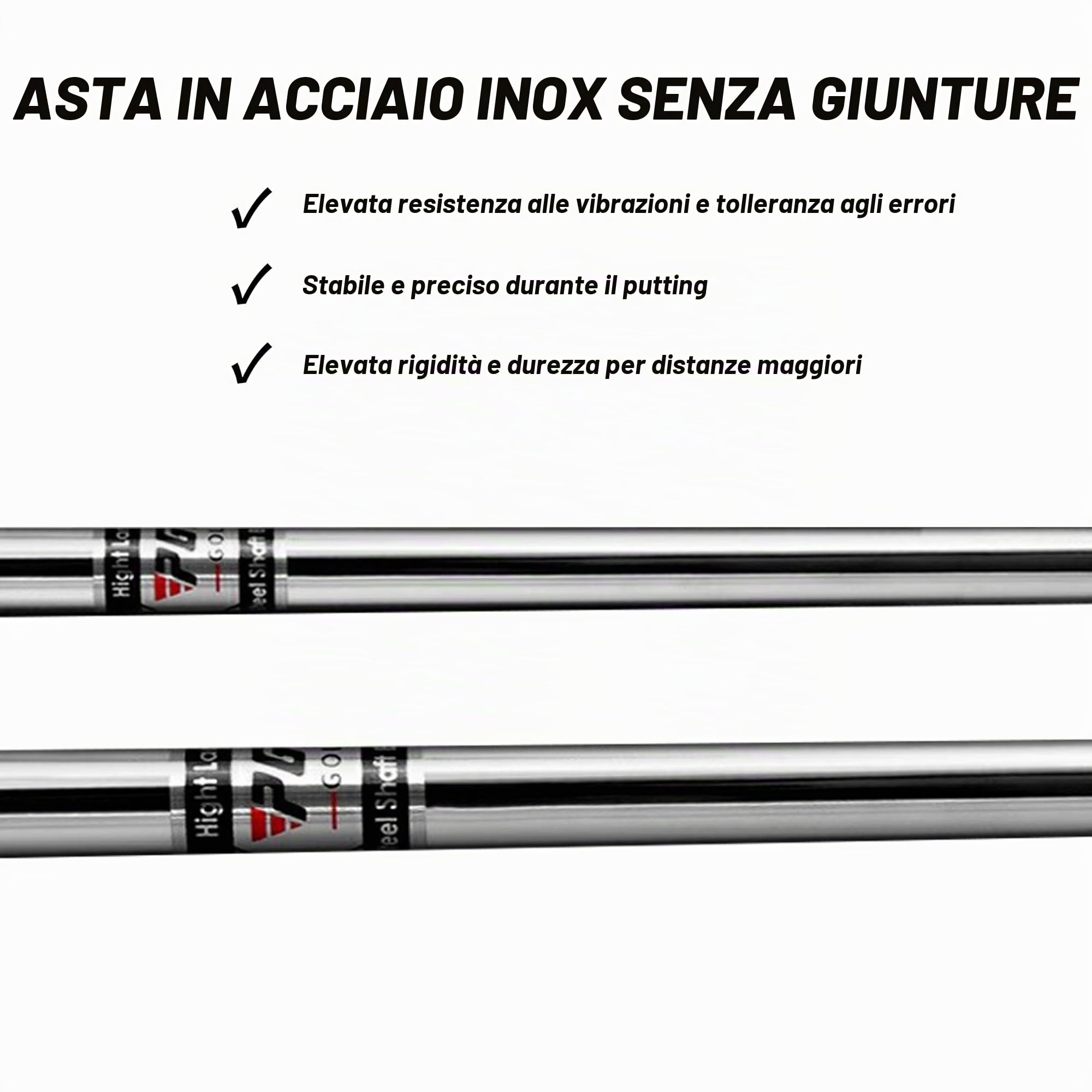 PGM Putter da golf da uomo, per mancini, albero in acciaio 950 con testa in acciaio inox, facili da flop