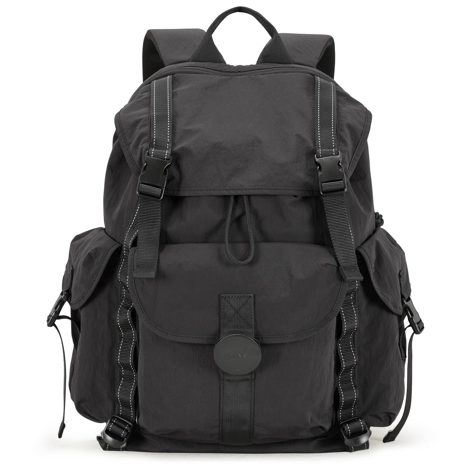 mixi Reiserucksack für Männer & Frauen, 18 Zoll Handgepäck-Tauglich für 16 Zoll Laptop, Leicht & Wasserdicht Wanderrucksack für Outdoor, Business & Casual, Schwarz
