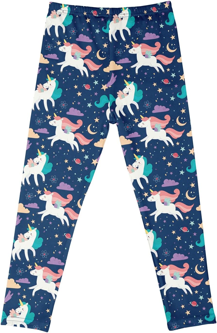Girls' 3-Pack Printed Leggings Toddlers Active Stretch Leggings Little Kids Yoga Pants 3-10 Years - Image 4