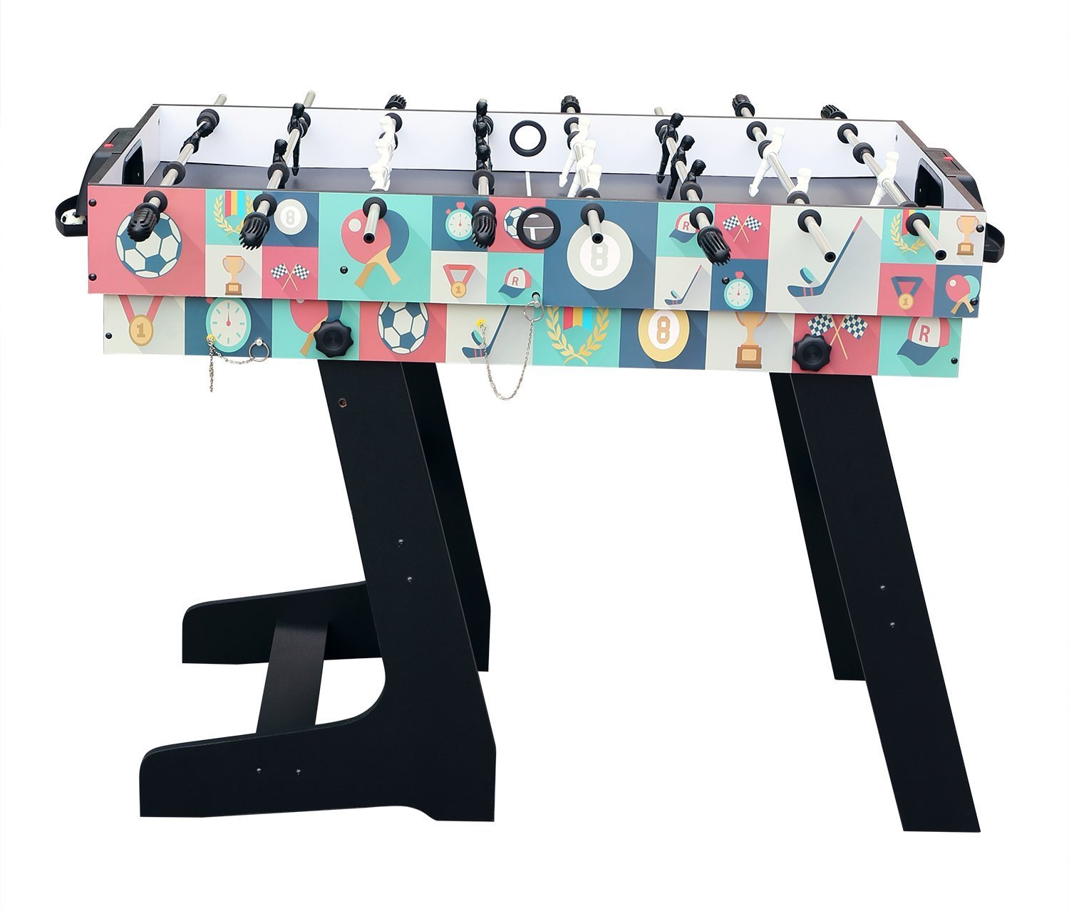HLC® Mesa Multijuegos Plegable 4 en 1 Mesa de Billar,Ping Pong,Hockey y Futbolín (109 x 60,5 x 82 cm) Buen Regalo para Las Fiestas Juegos Entre Familia