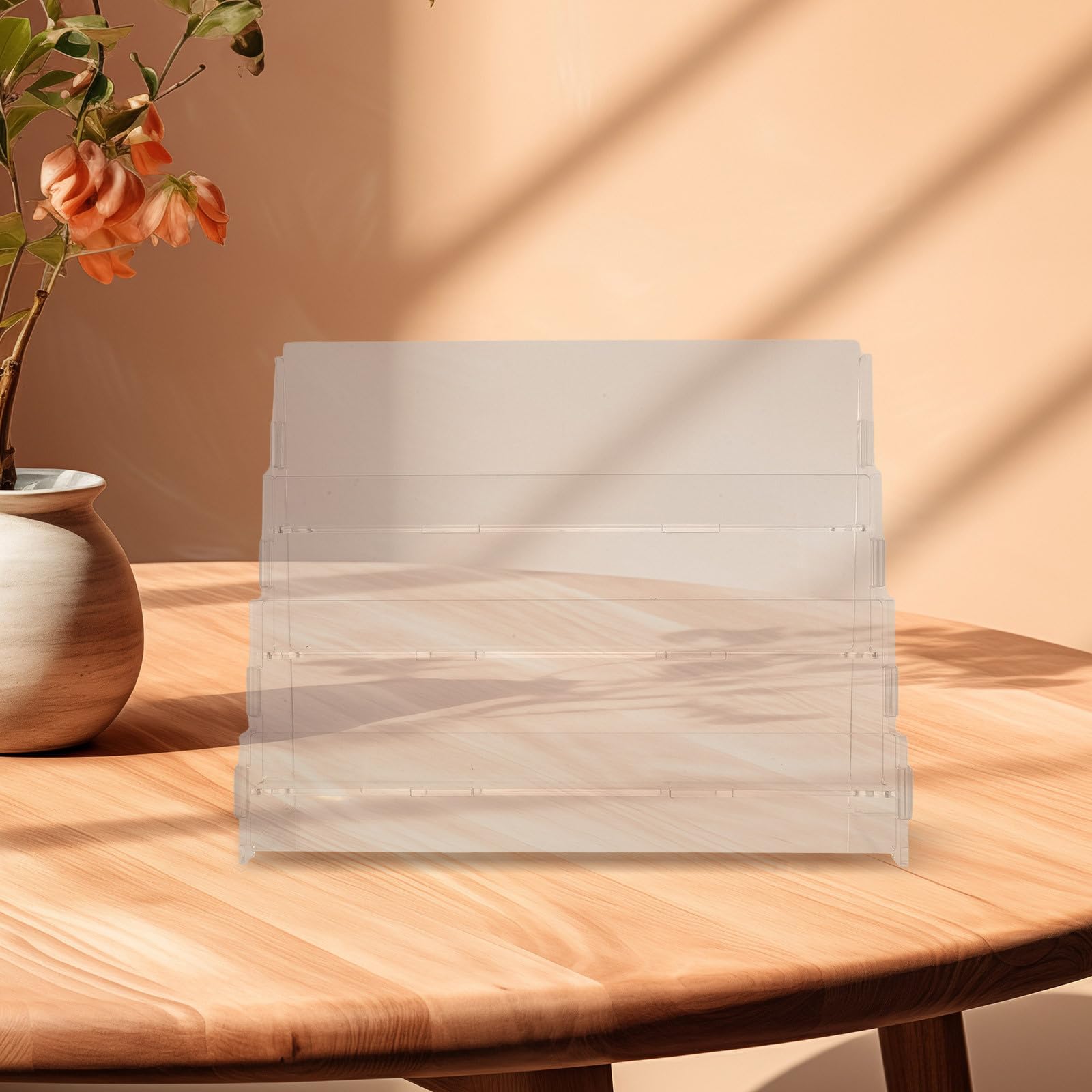 Expositor de Tarjetas de Acrílico Vertical de 3 Niveles para Mesa