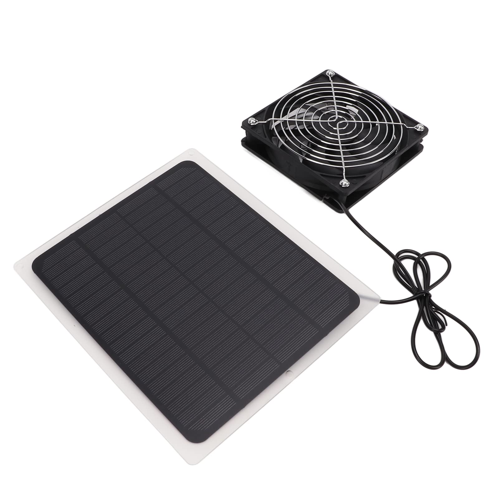 Jelquix #811 10W Solar Panel Powered Fan Kit For Efficient Cooling In Dog Houses Greenhouses And Chicken Coops Made With Monocrystalline Silicon