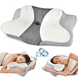 Cervical Pillow for Neck Pain Relief - Ergonomic Pillow for Sleeping Side Sleeper Pillow for Adults, Contour Neck Pillow Cooling Memory Foam Pillows, Orthopedic Bed Pillow for Back Stomach Sleepers