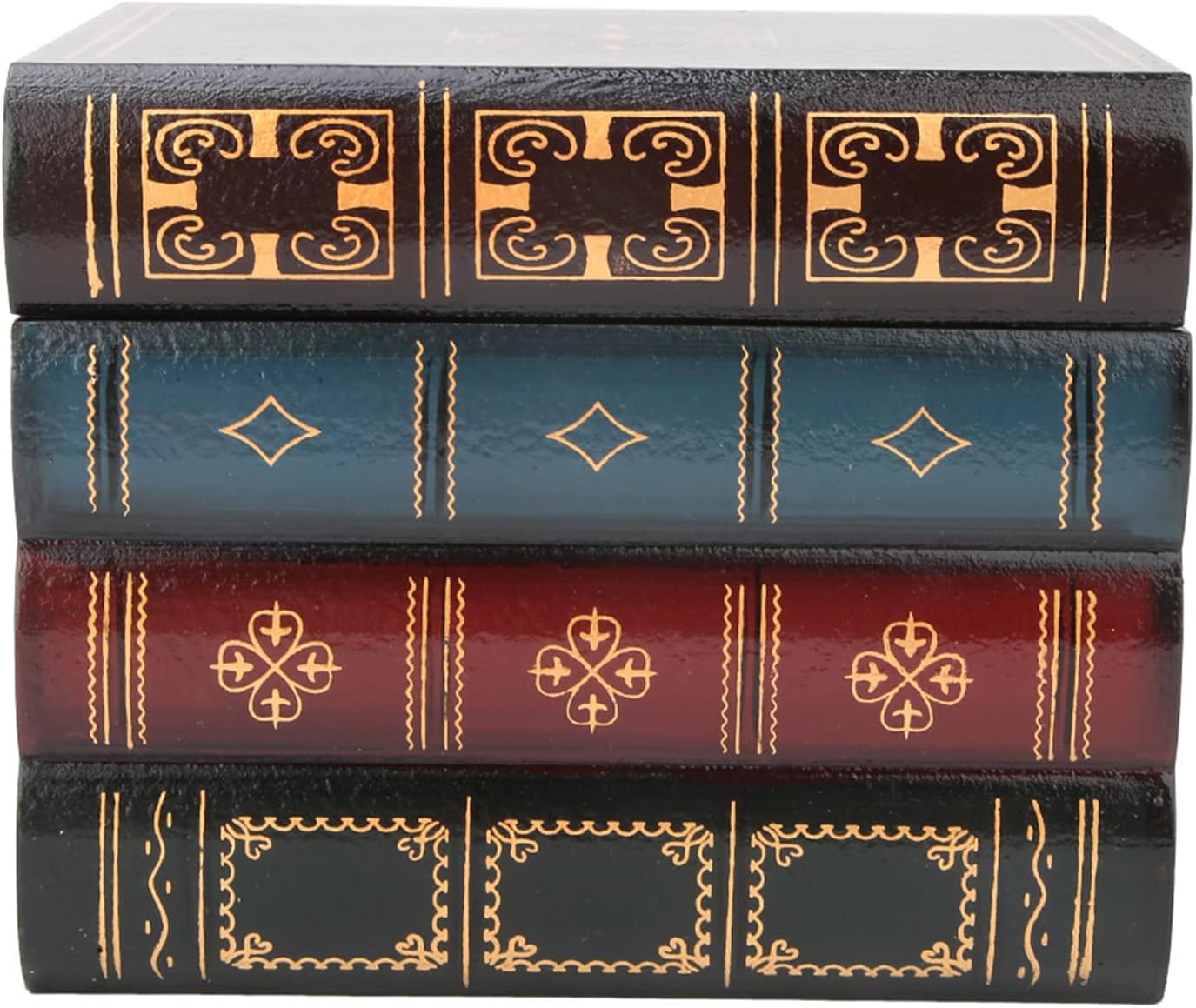Decorative Book Boxes, European Style Vintage Stacked Books Decor Decorative Books Storage Box,Vintage Fake Book Box for Home Office Shelf Decoration (B style large size)