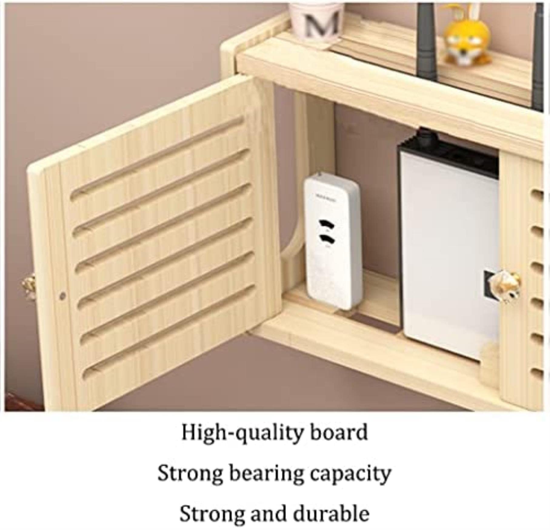 Pudełko do przechowywania routera, router Uchwyt naścienny routera Dekoder telewizyjny Półka na akcesoria TV Stelaż dekodera TV Skrzynka do zarządzania kablami Łatwa instalacja ()