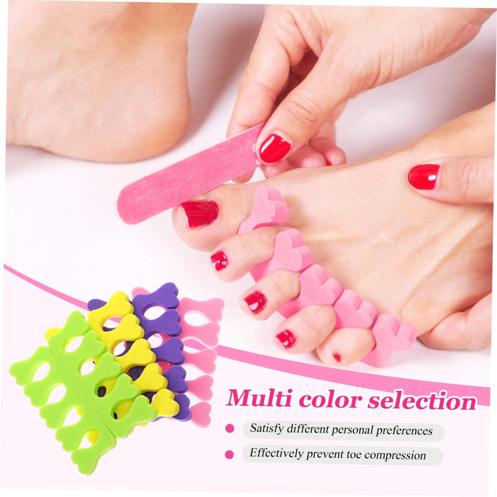 100 Separadores de Dedos Esponjosos para Mujer Herramientas para Pedicura Portátiles para Separar Uñas Casa y Viaje