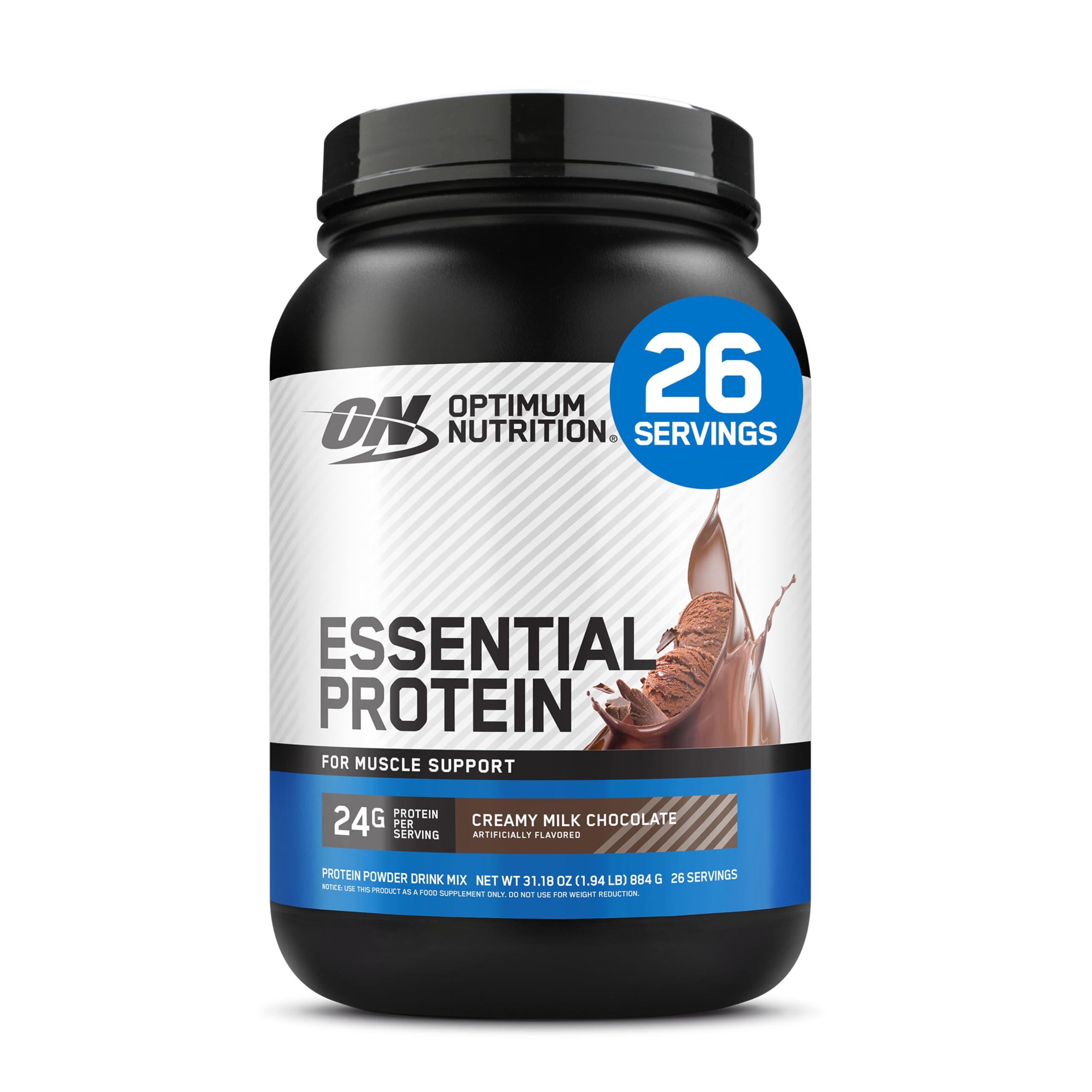 Optimum Nutrition Essential Protein Powder, Creamy Milk Chocolate, 1.9LB