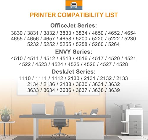 Miniatura 5 de 63 cartuchos de tinta XXL remanufacturados de repuesto para cartuchos de tinta HP 63XL 63 XL, paquete combinado para impresoras de inyección de