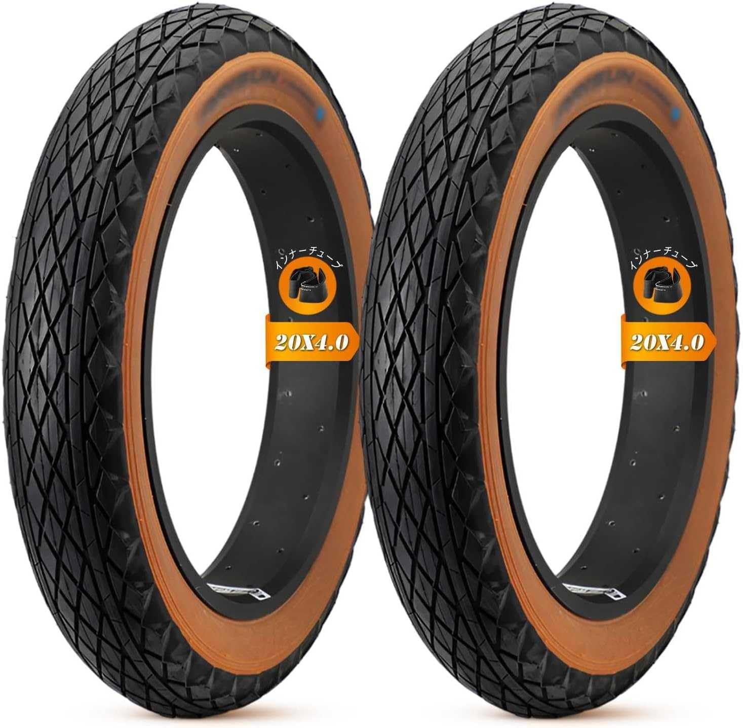 Fatbike Reifen Mit Schläuchen – 20 X 4,0 Zoll, Multi-Compound, 10,2 Cm Breit, Noppig Für Extra Traktion (2 Stück)