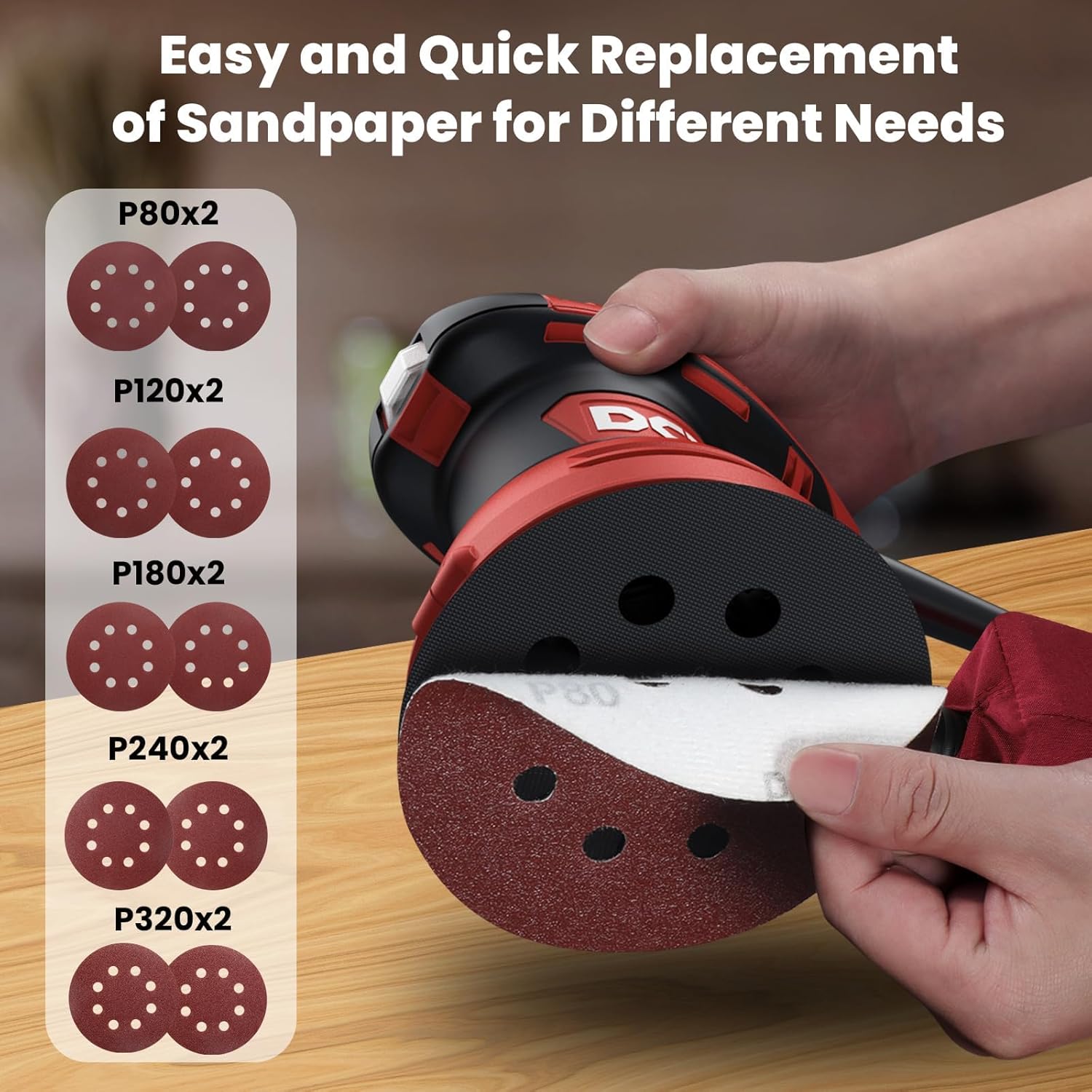 Attaching sandpaper to DCK Random Orbital Sander